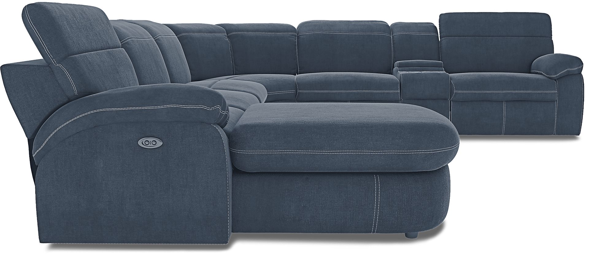 Crescent Place Navy 9 Pc Power Reclining Sleeper Sectional Living Room - Image 7