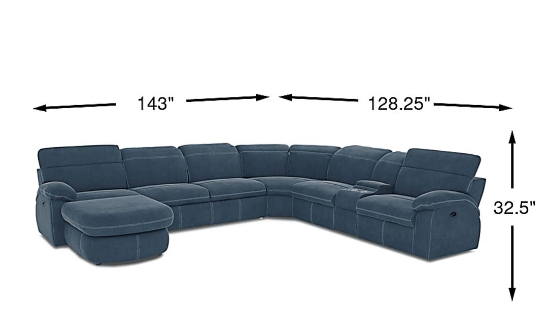 Crescent Place 6 Pc Power Reclining Sleeper Sectional