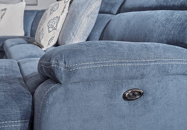 Crescent Place Navy 6 Pc Power Reclining Sleeper Sectional - Thumbnail - Image 4