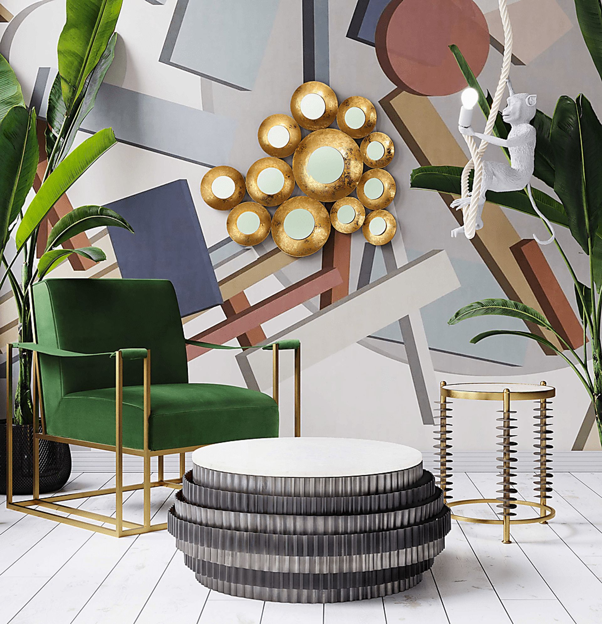 Creselle Brass Side Table - Image 6
