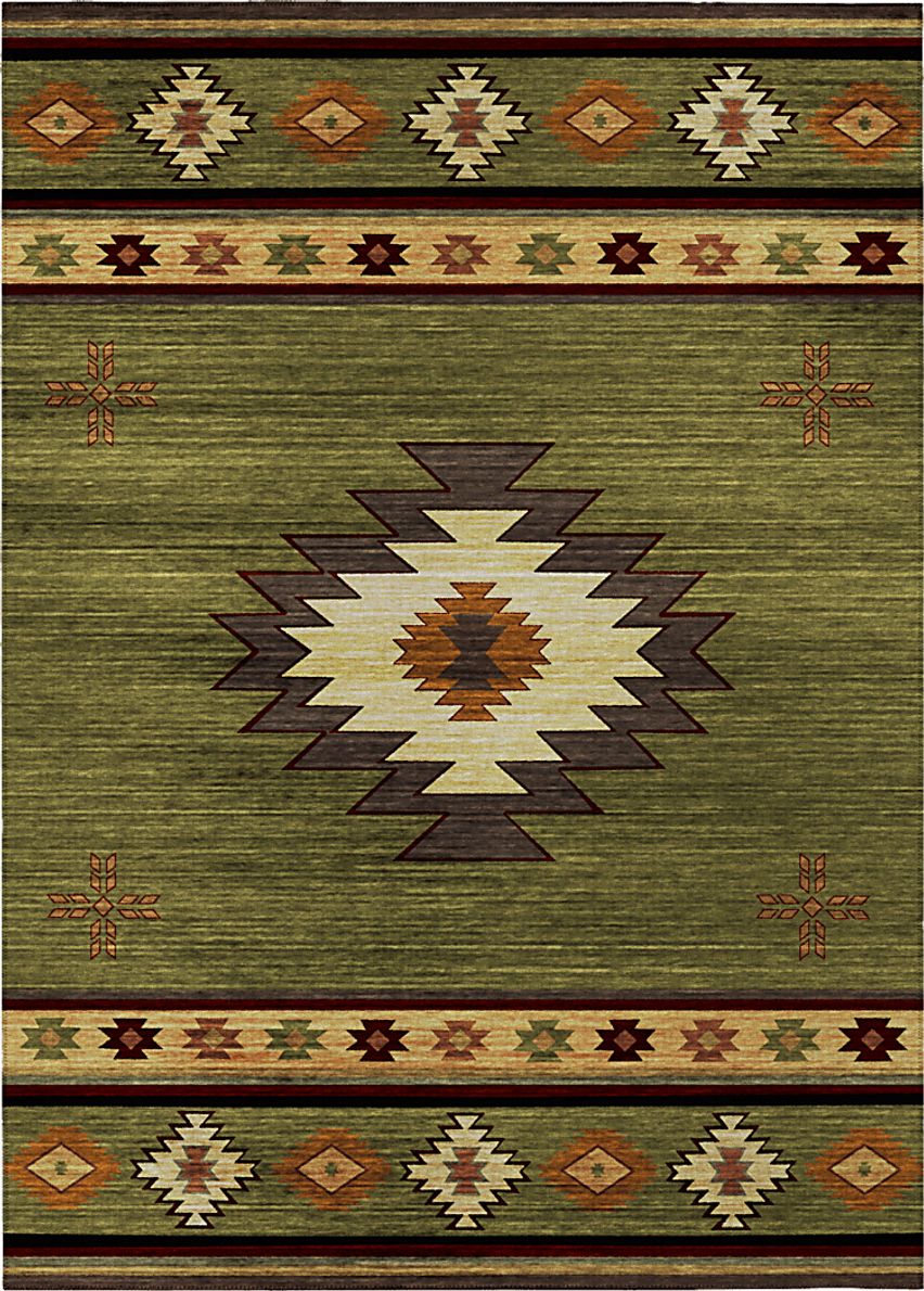 Barinza Green 5' x 8' Rug