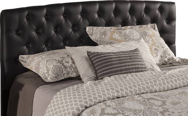 Cresta Black Queen Upholstered Headboard - Thumbnail - Image 1