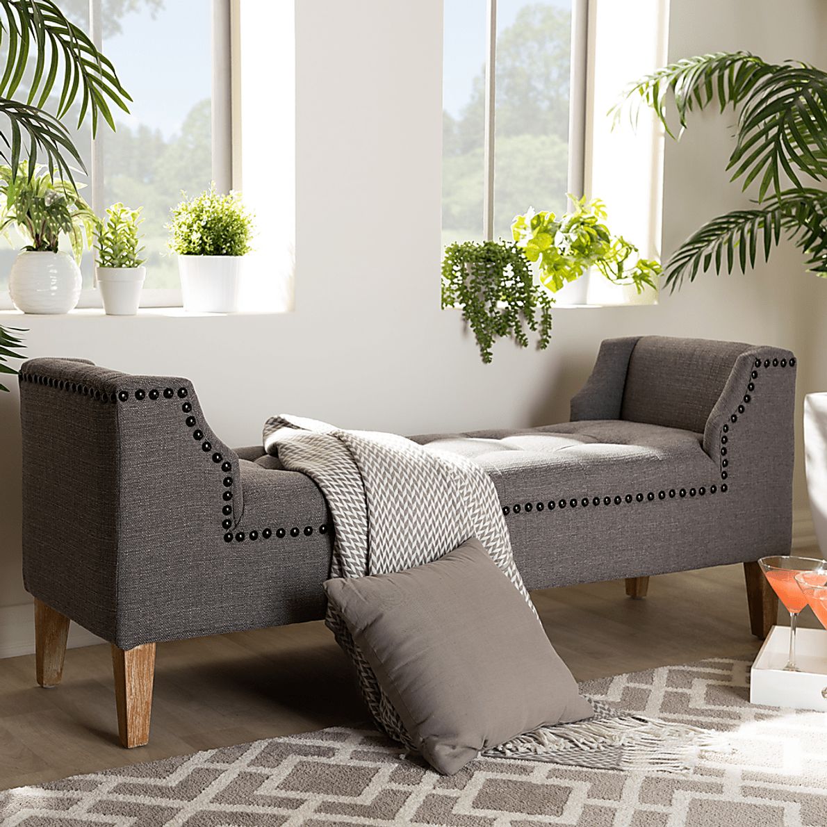 Crestaire Gray Accent Bench Rooms To Go