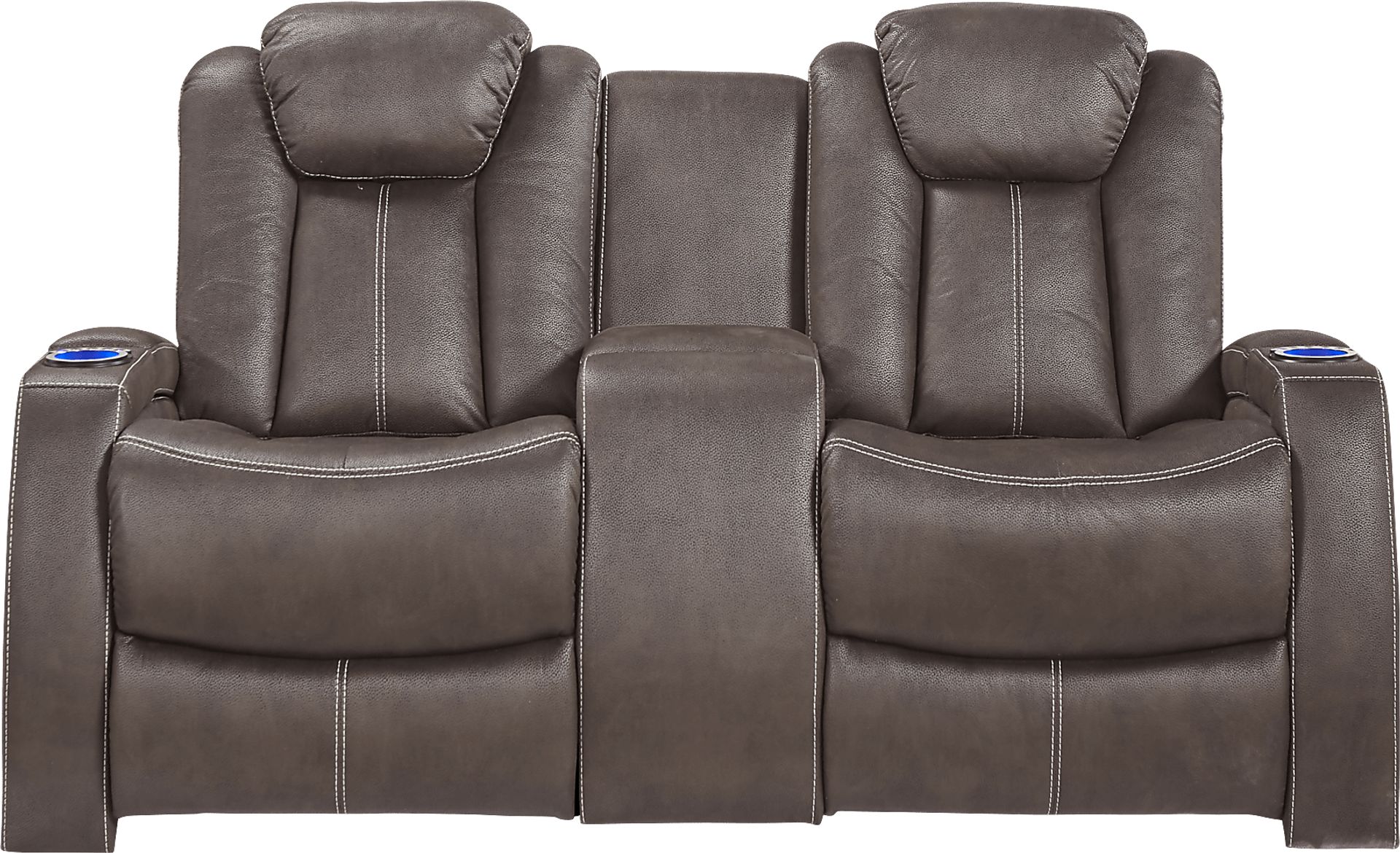 Crestline Brown Dual Power Reclining Console Loveseat - Image 2