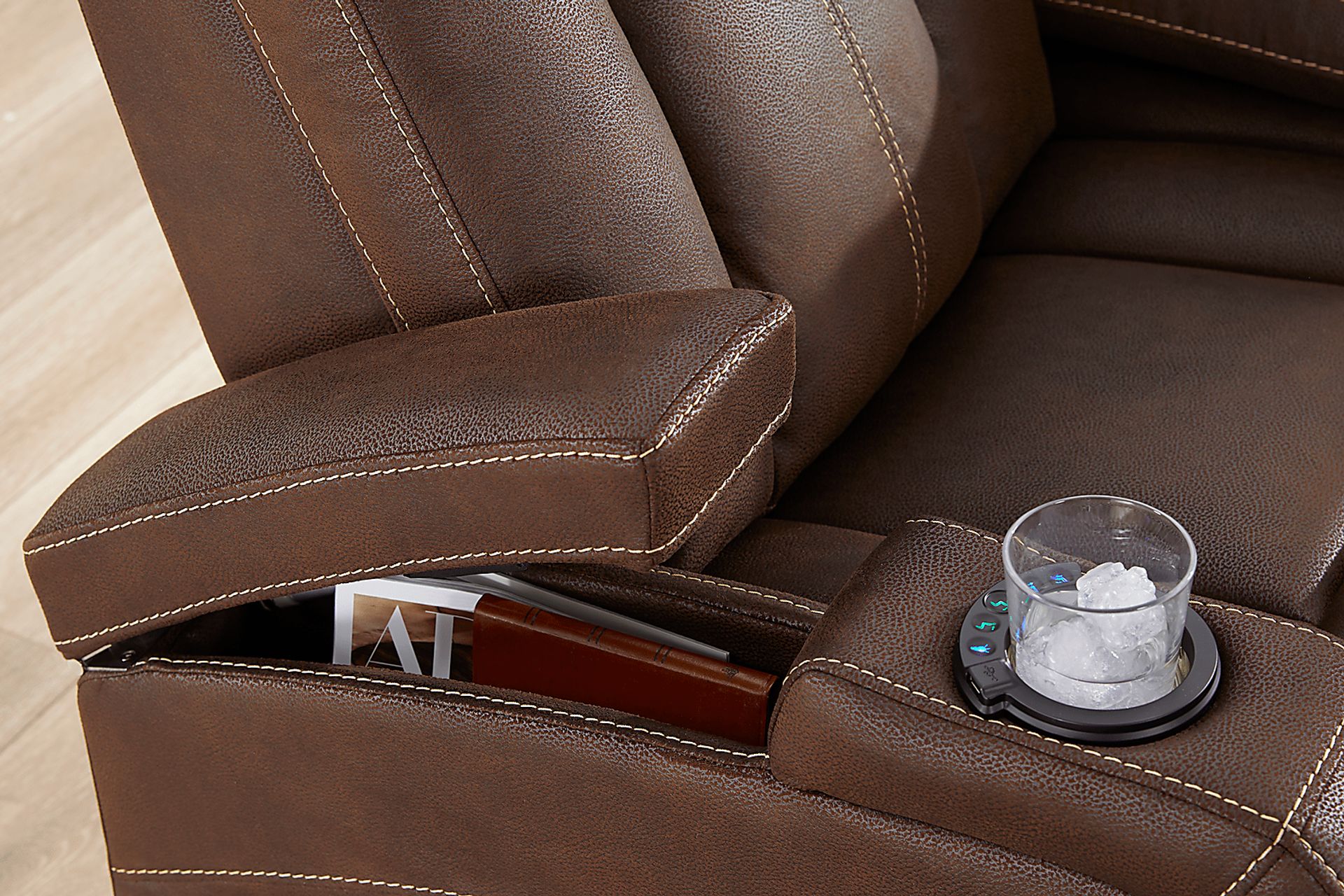 Crestline Brown Dual Power Reclining Sofa - Image 11