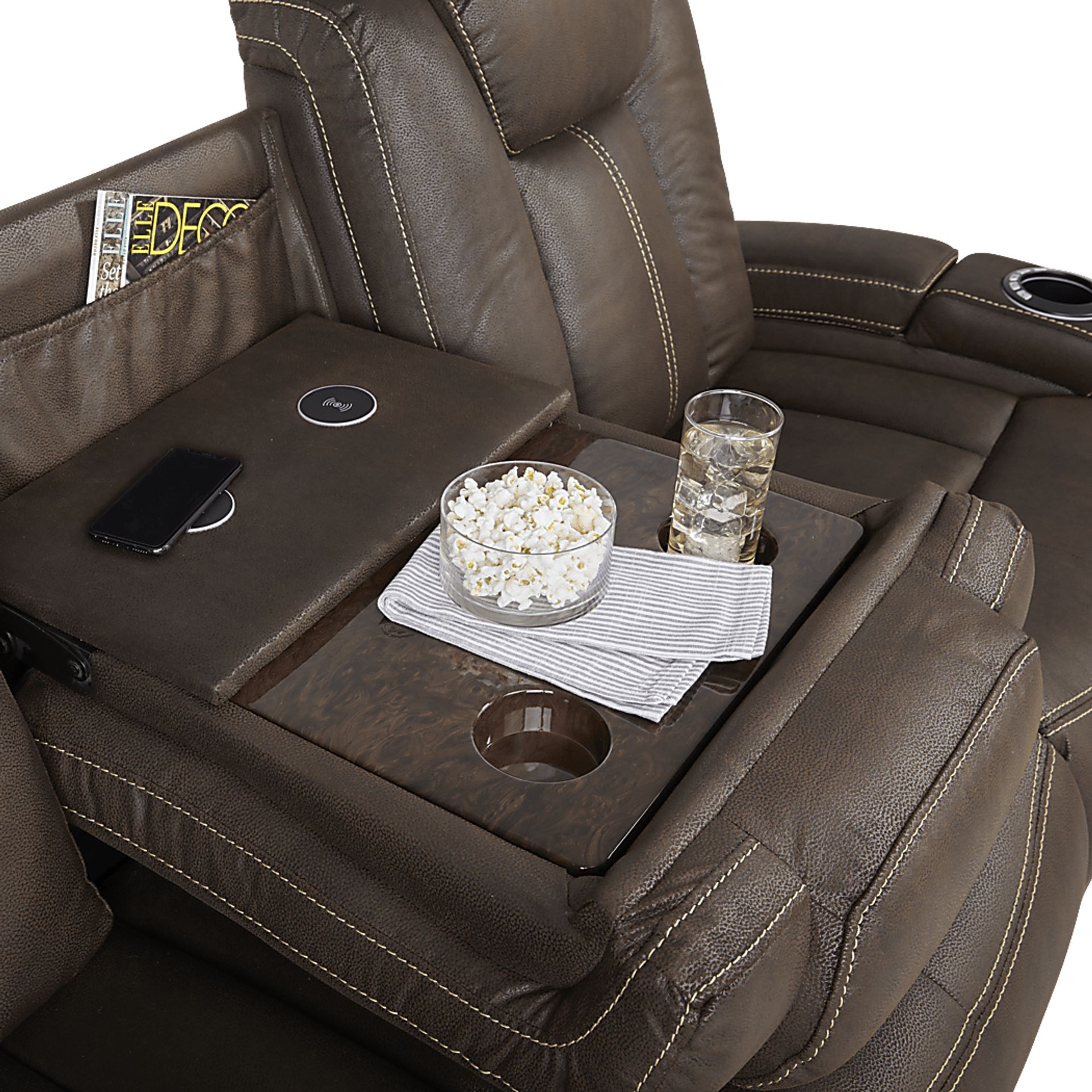 Crestline Brown Dual Power Reclining Sofa - Image 6
