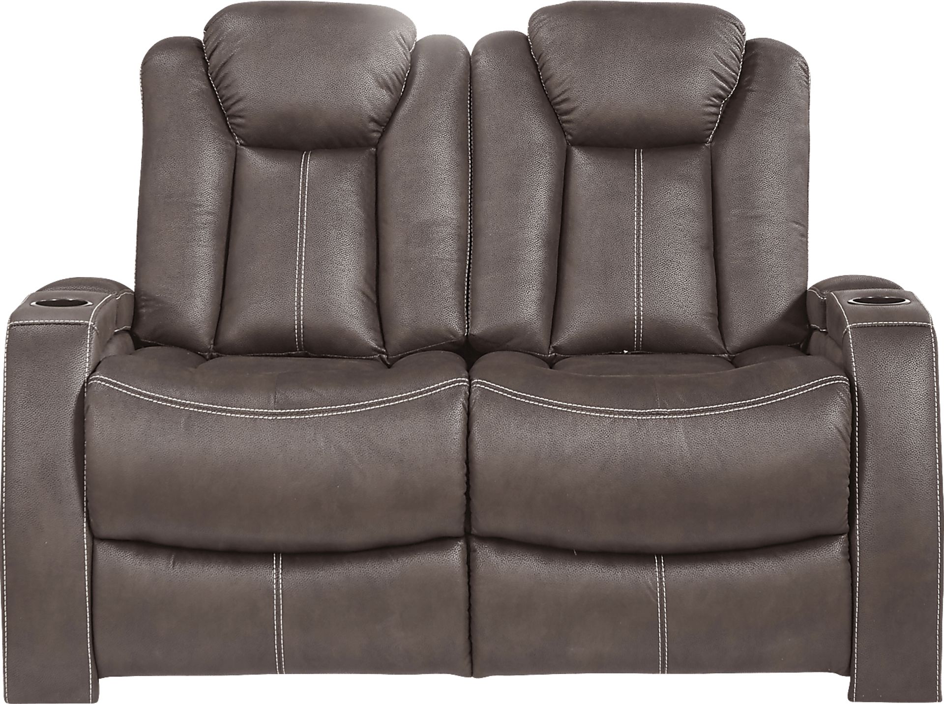 Crestline Brown Stationary Loveseat - Image 1