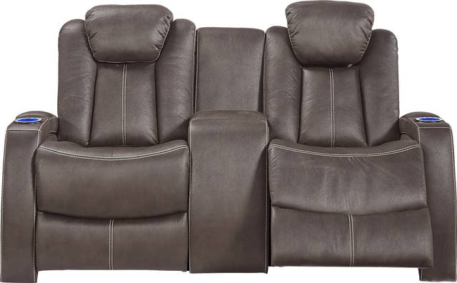 Crestline Chocolate Dual Power Reclining Console Loveseat - Thumbnail - Image 2