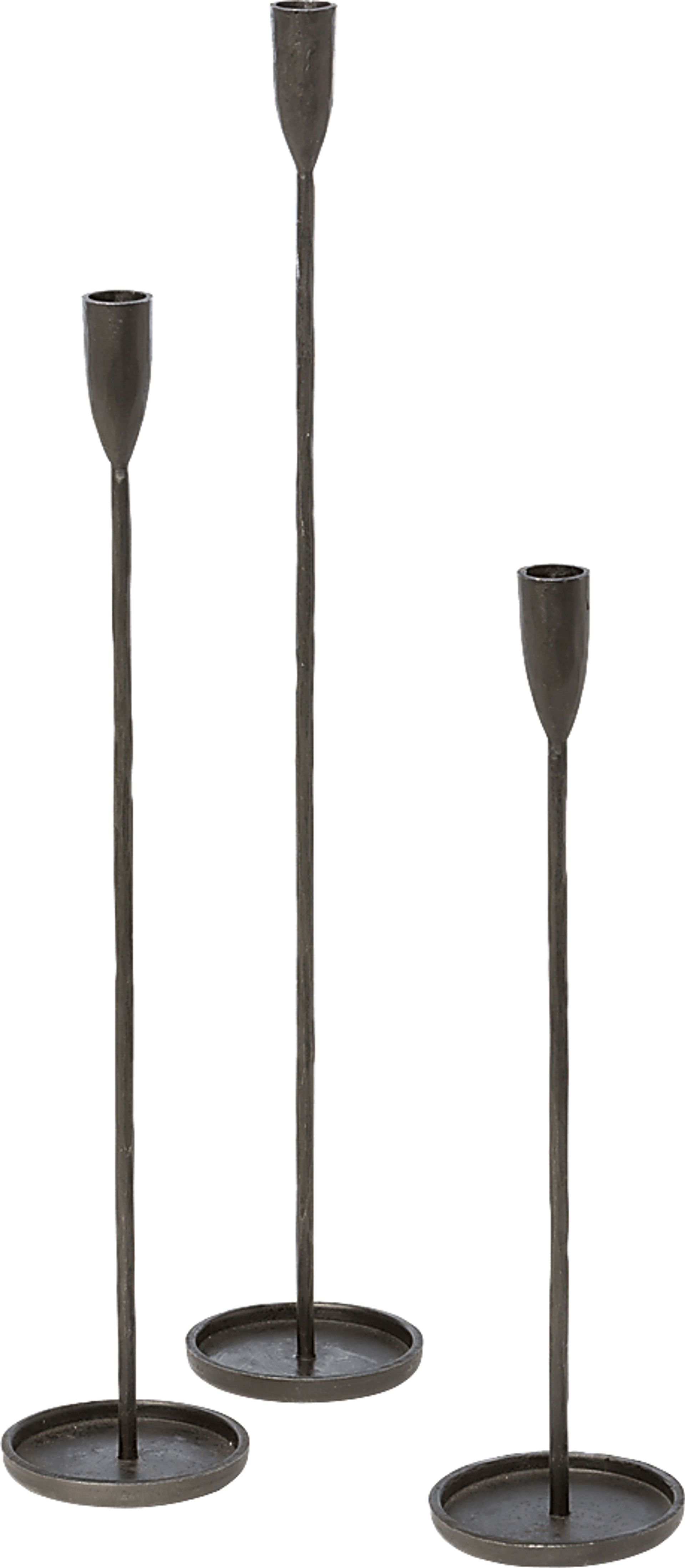 Crestloch II Black Candle Holder, Set of 3 - Image 1