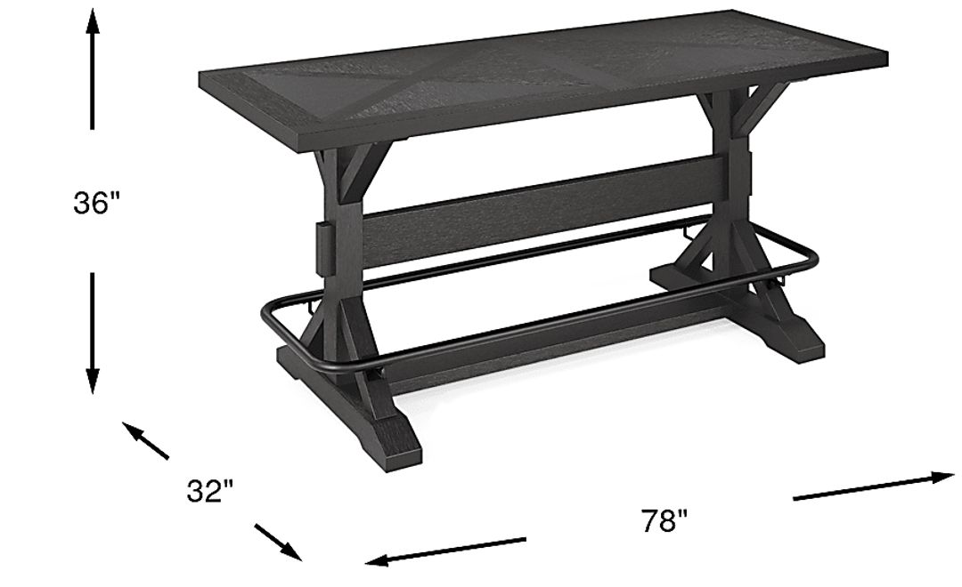 Creston Point Black 2 Pc Counter Height Dining Table