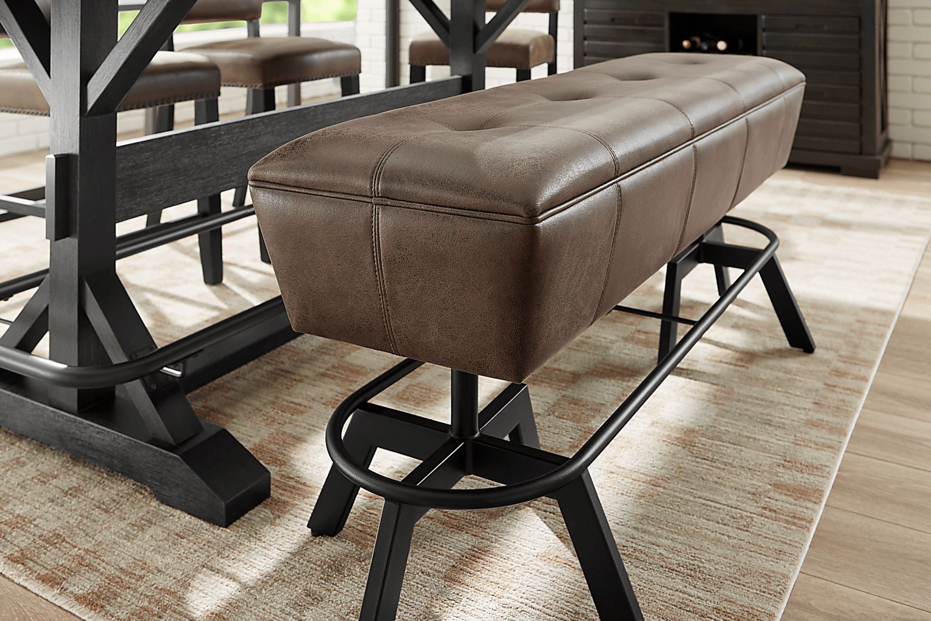 Creston Point Black Counter Height Bench - Image 3