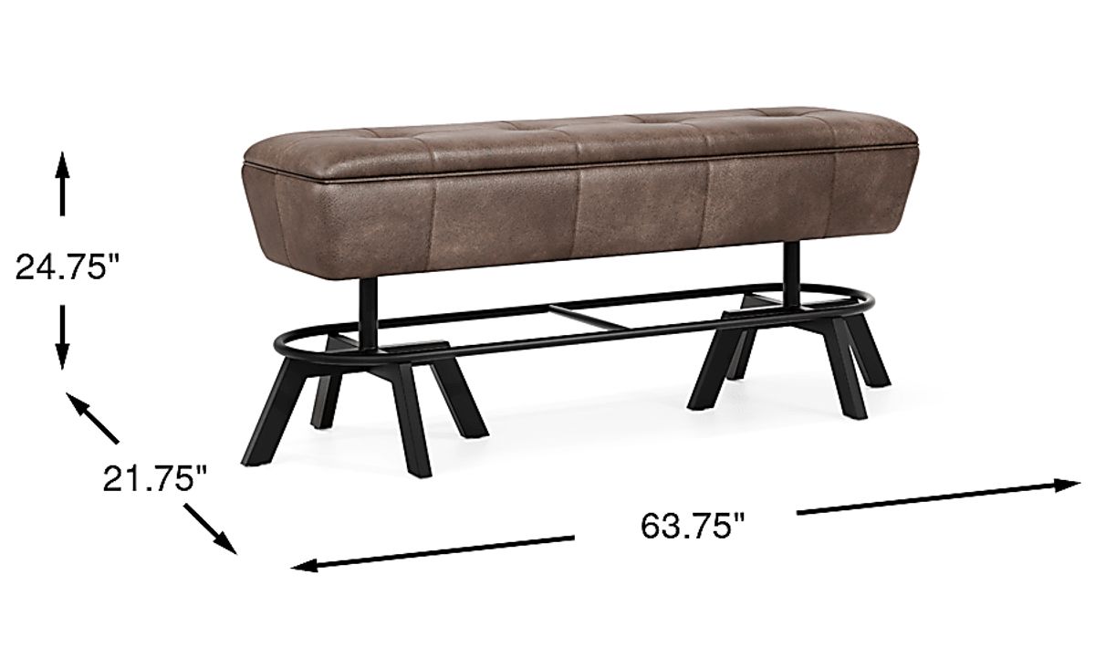 Creston Point Black Brown Counter Height Bench | Rooms to Go