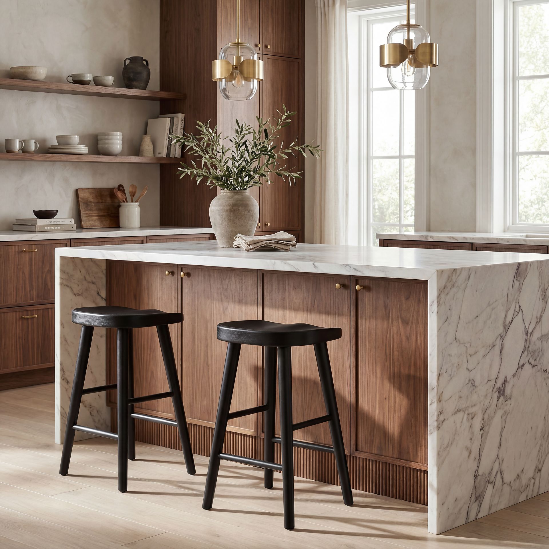 Creston Point Black 5 Pc Counter Height Dining Room with Tractor Stools - Image 7