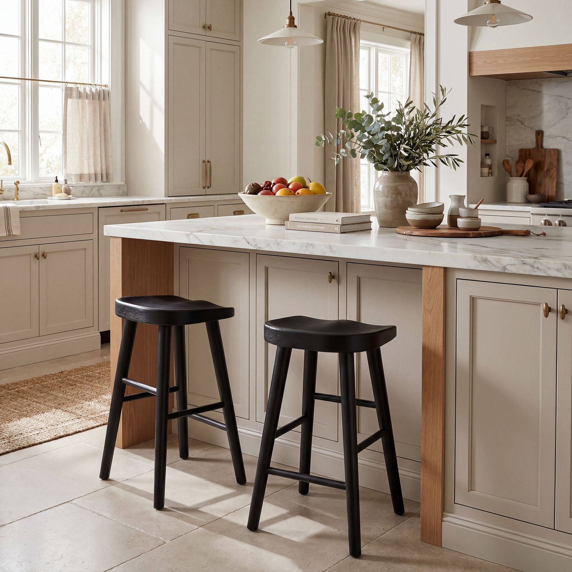 Creston Point Black 5 Pc Counter Height Dining Room with Tractor Stools - Image 8