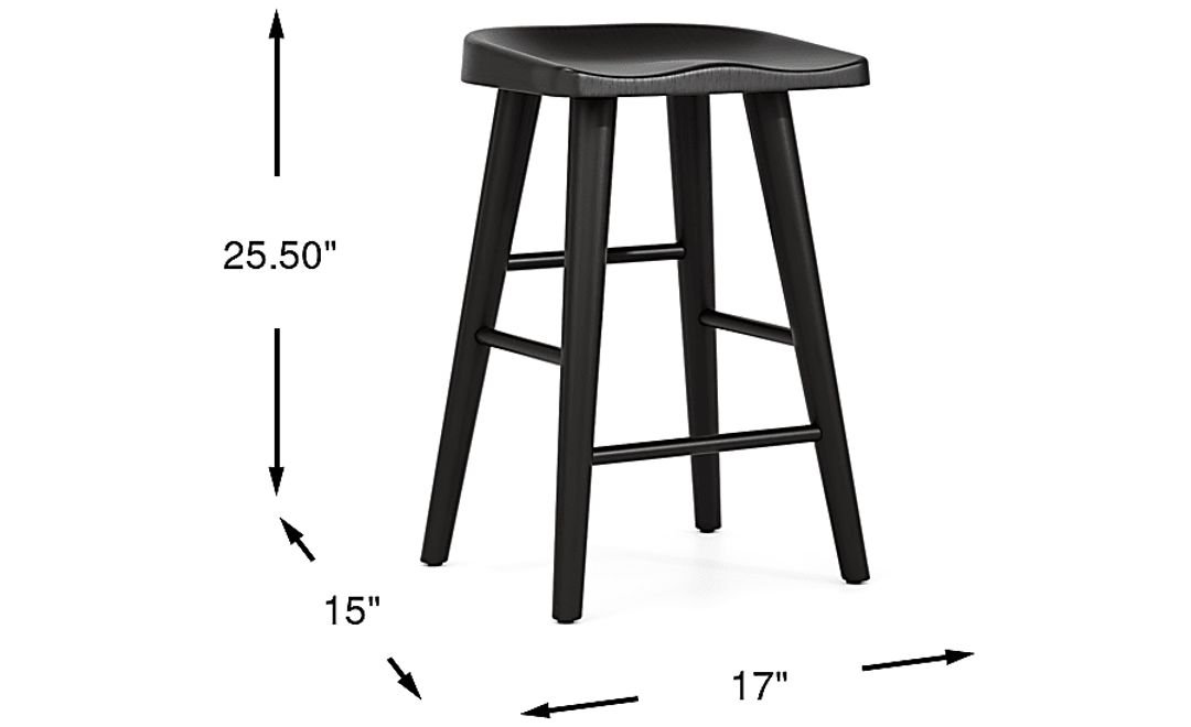 Creston Point Black Tractor Stool