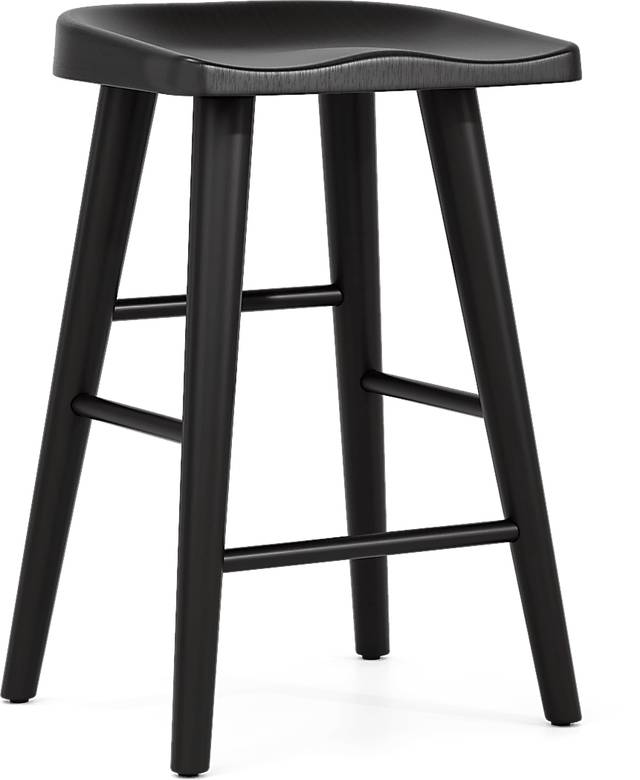 Creston Point Black 5 Pc Counter Height Dining Room with Tractor Stools - Thumbnail - Image 4