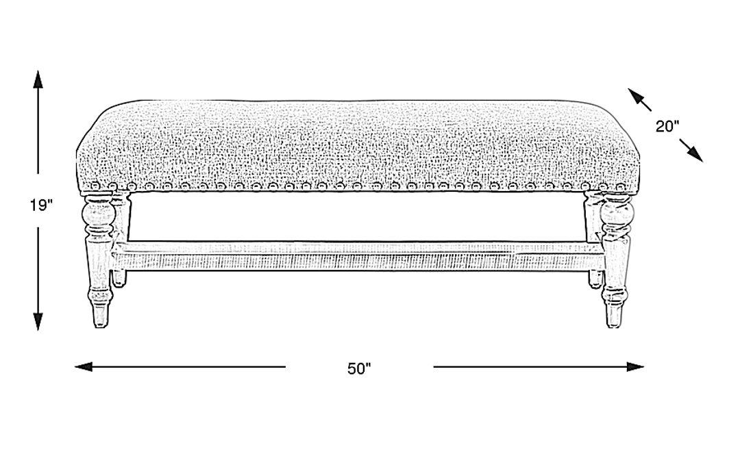 Crestwell Manor Dark Gray Upholstered Bench