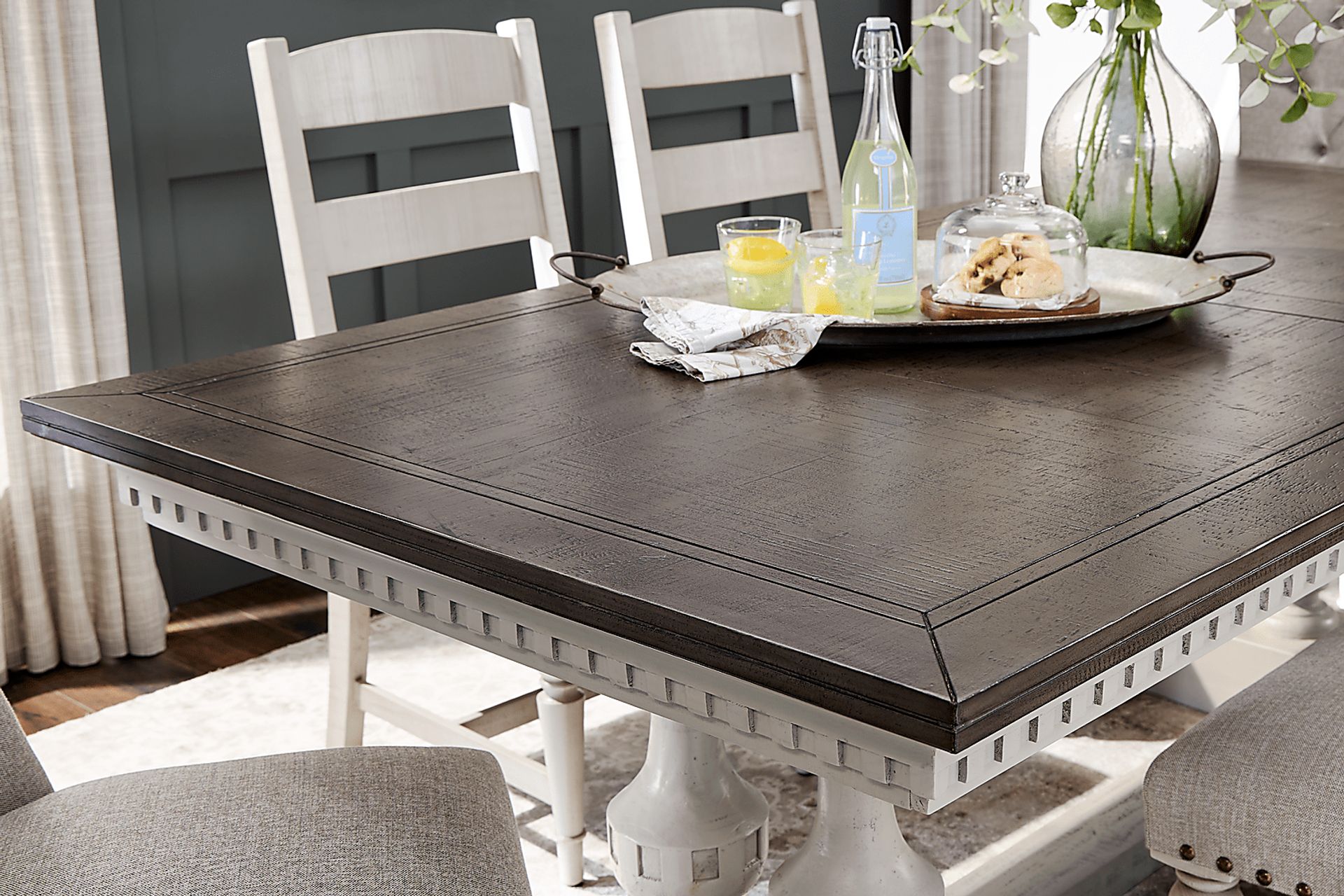 Crestwell Manor White 5 Pc 101 in. Dining Room - Image 3