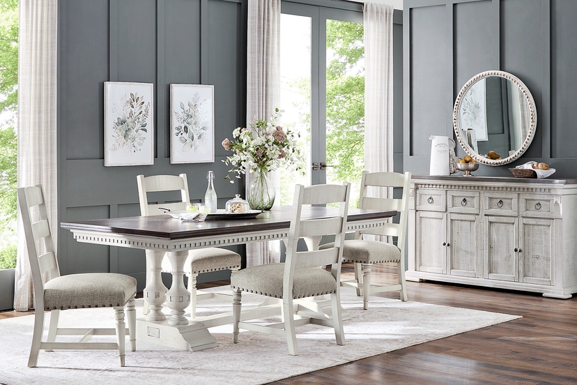 Crestwell Manor White 5 Pc 101 in. Dining Room