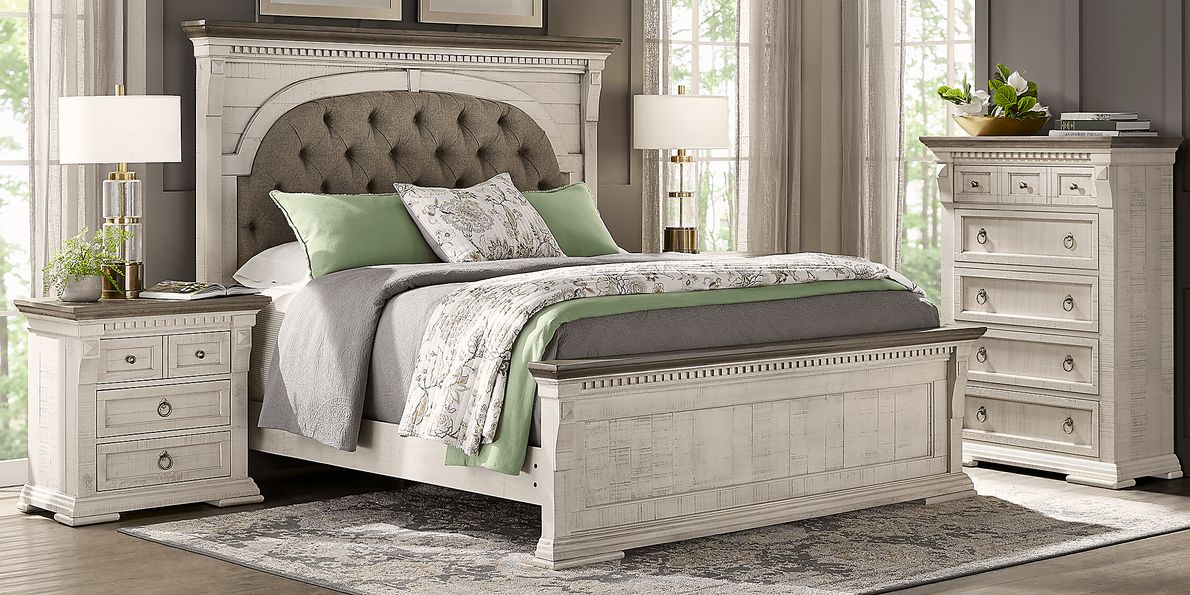 Crestwell Manor White 5 Pc Queen Upholstered Bedroom