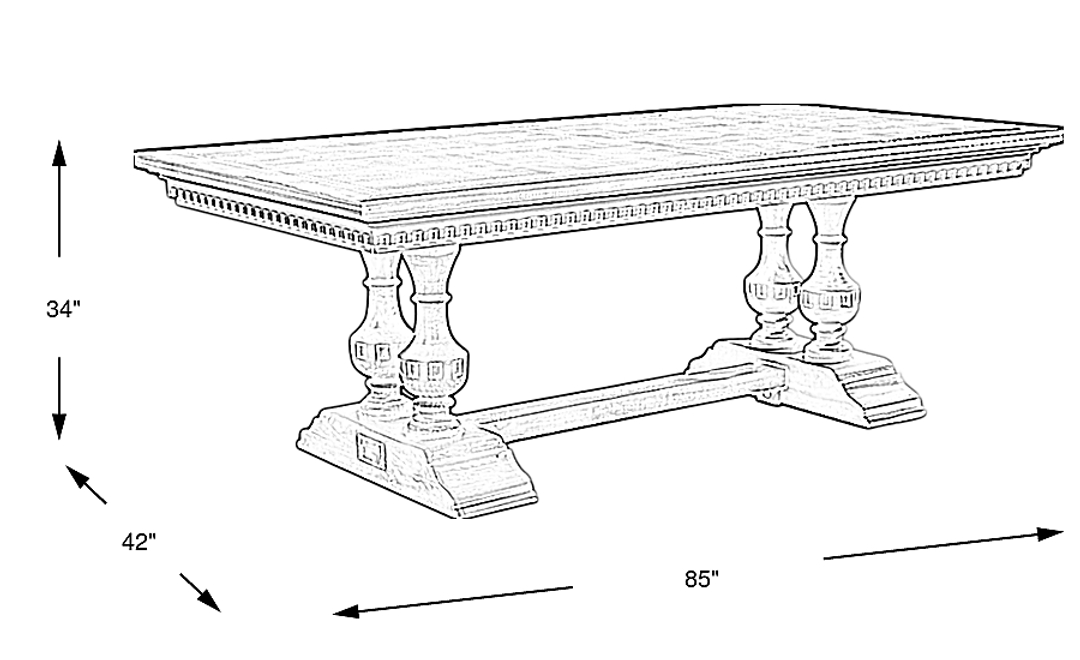 Crestwell Manor White 85 in. Dining Table