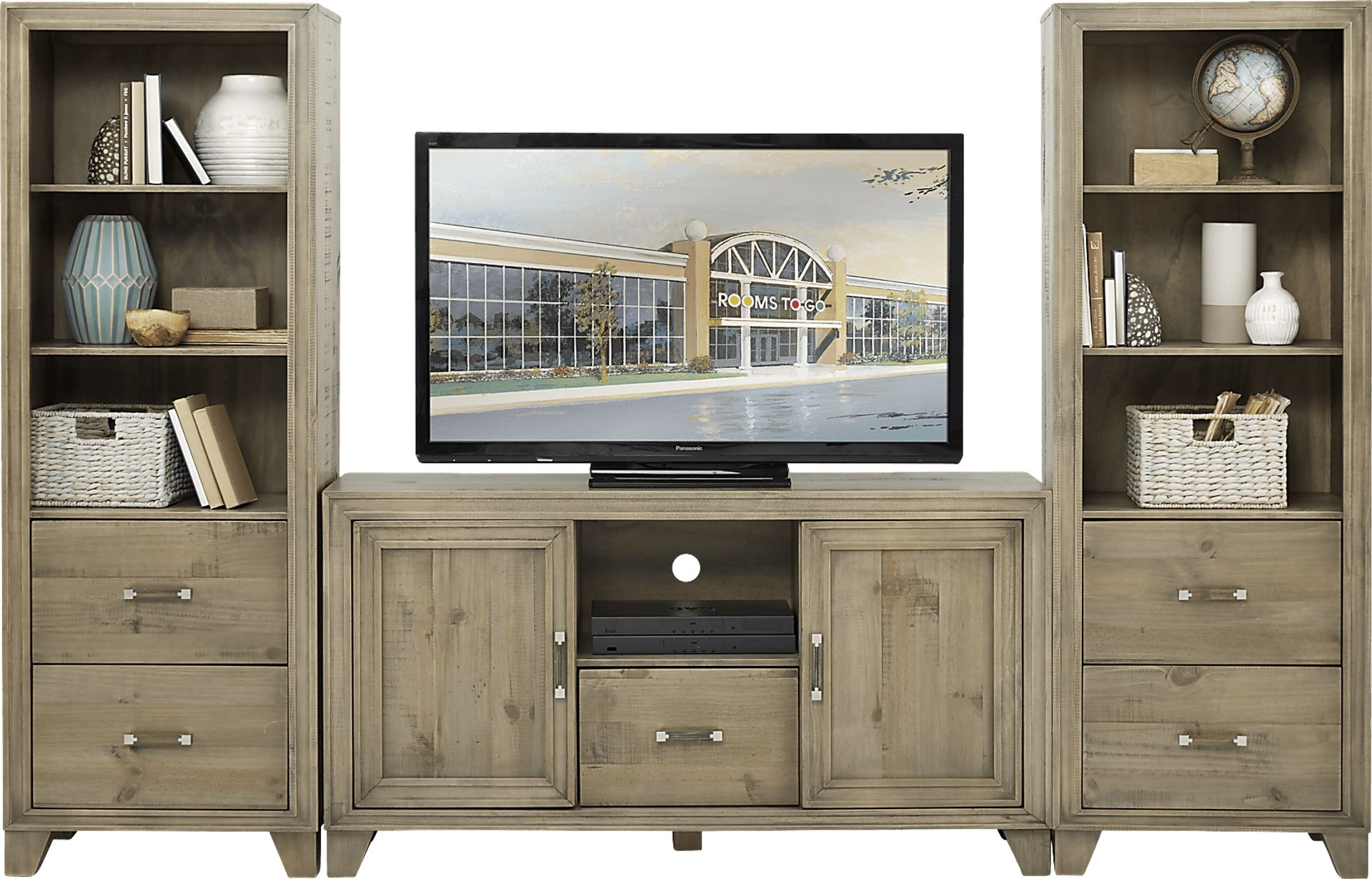 Crestwood Creek Gray 3 Pc Wall Unit with 60 in. Console - Image 1