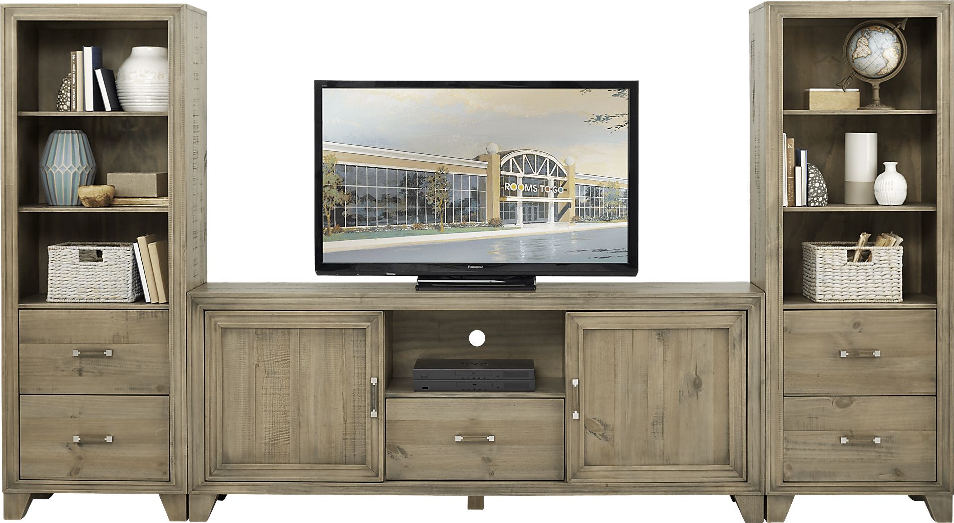 Crestwood Creek Gray 3 Pc Wall Unit with 80 in. Console - Image 1