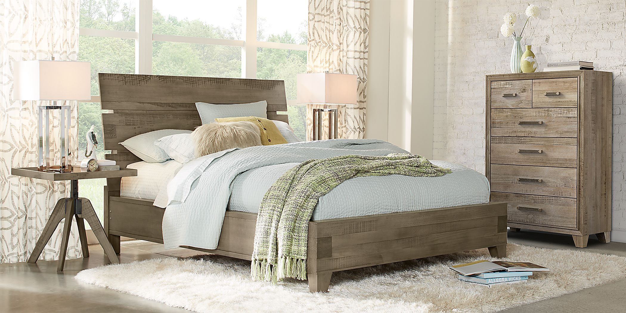 Crestwood Creek Gray 5 Pc Queen Panel Bedroom Rooms To Go