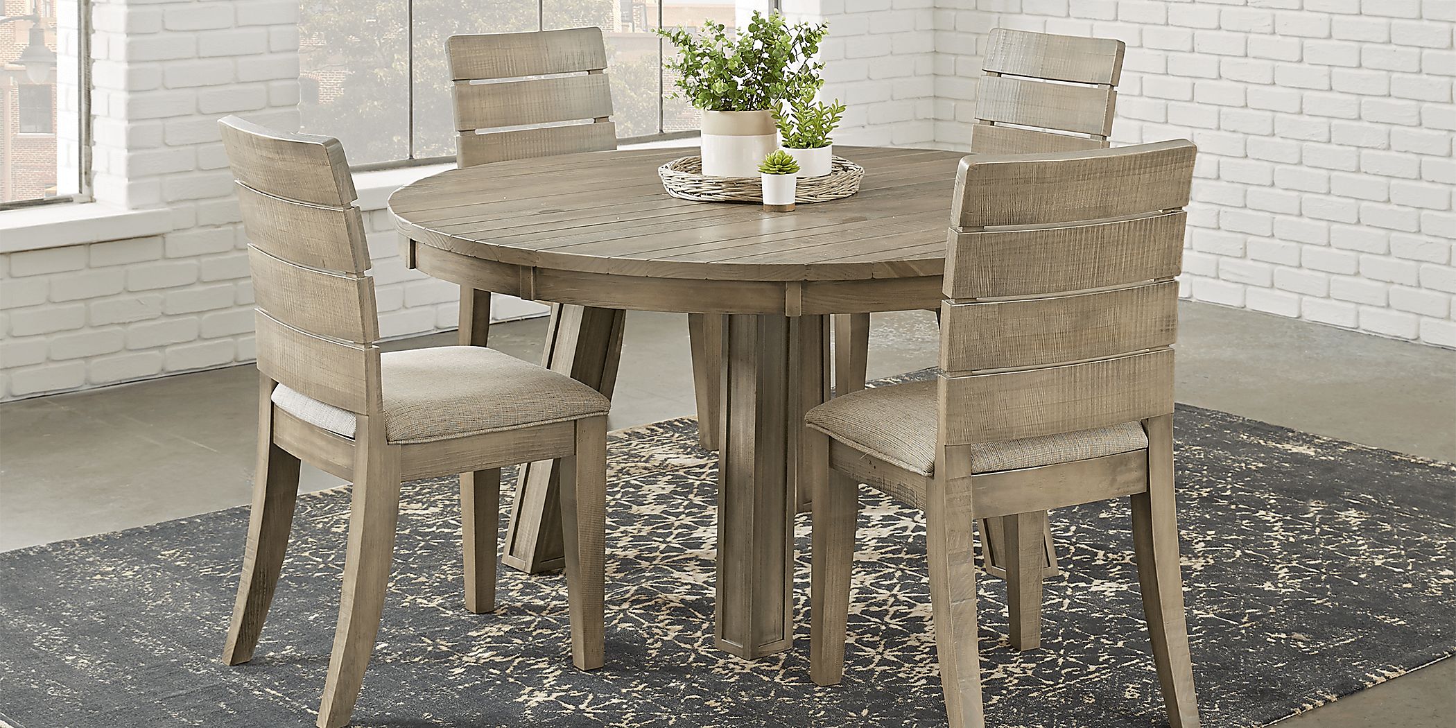 Crestwood Creek Gray 5 Pc Round Dining Room Rooms To Go