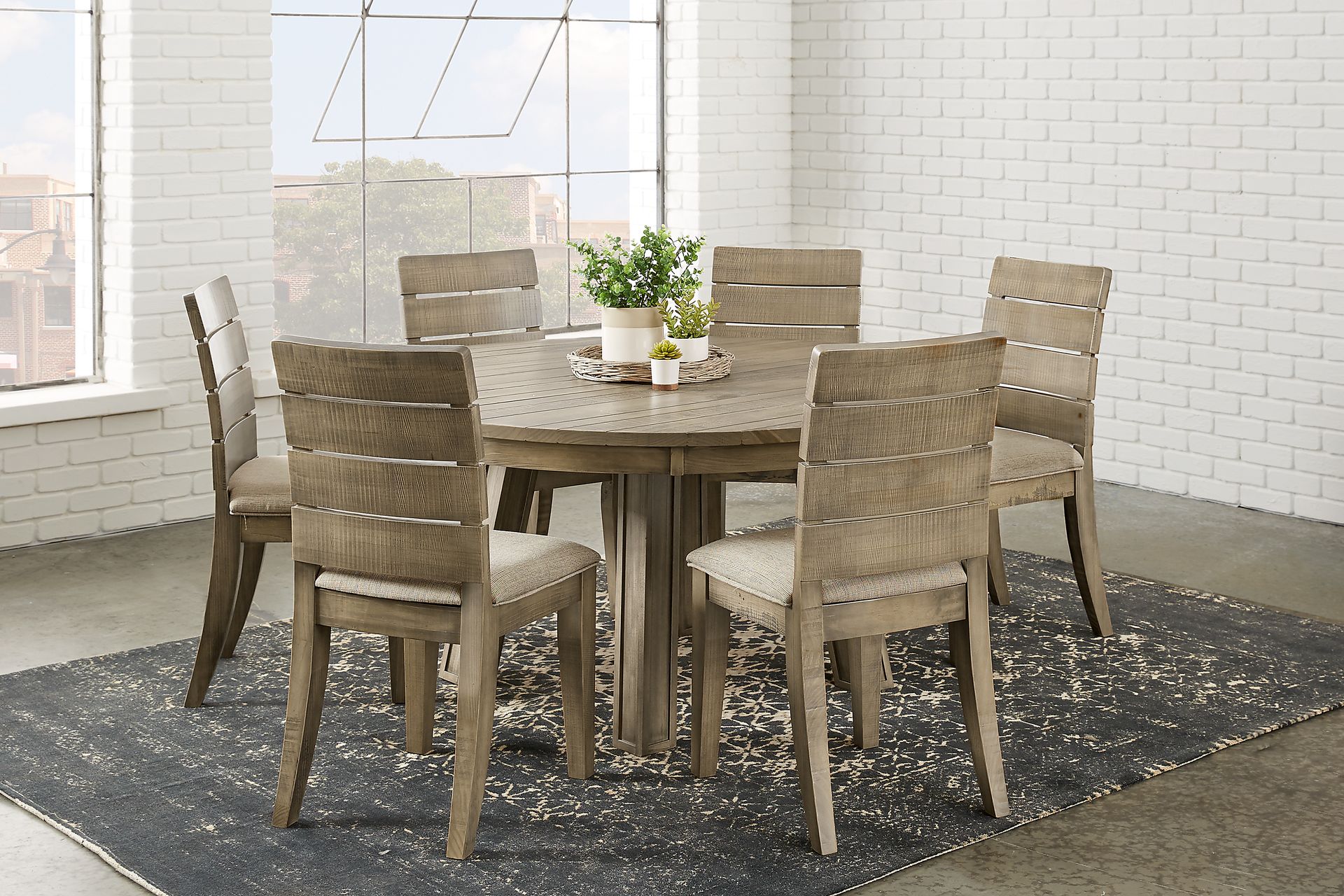 Crestwood Creek Gray 7 Pc Round Dining Room - Image 1
