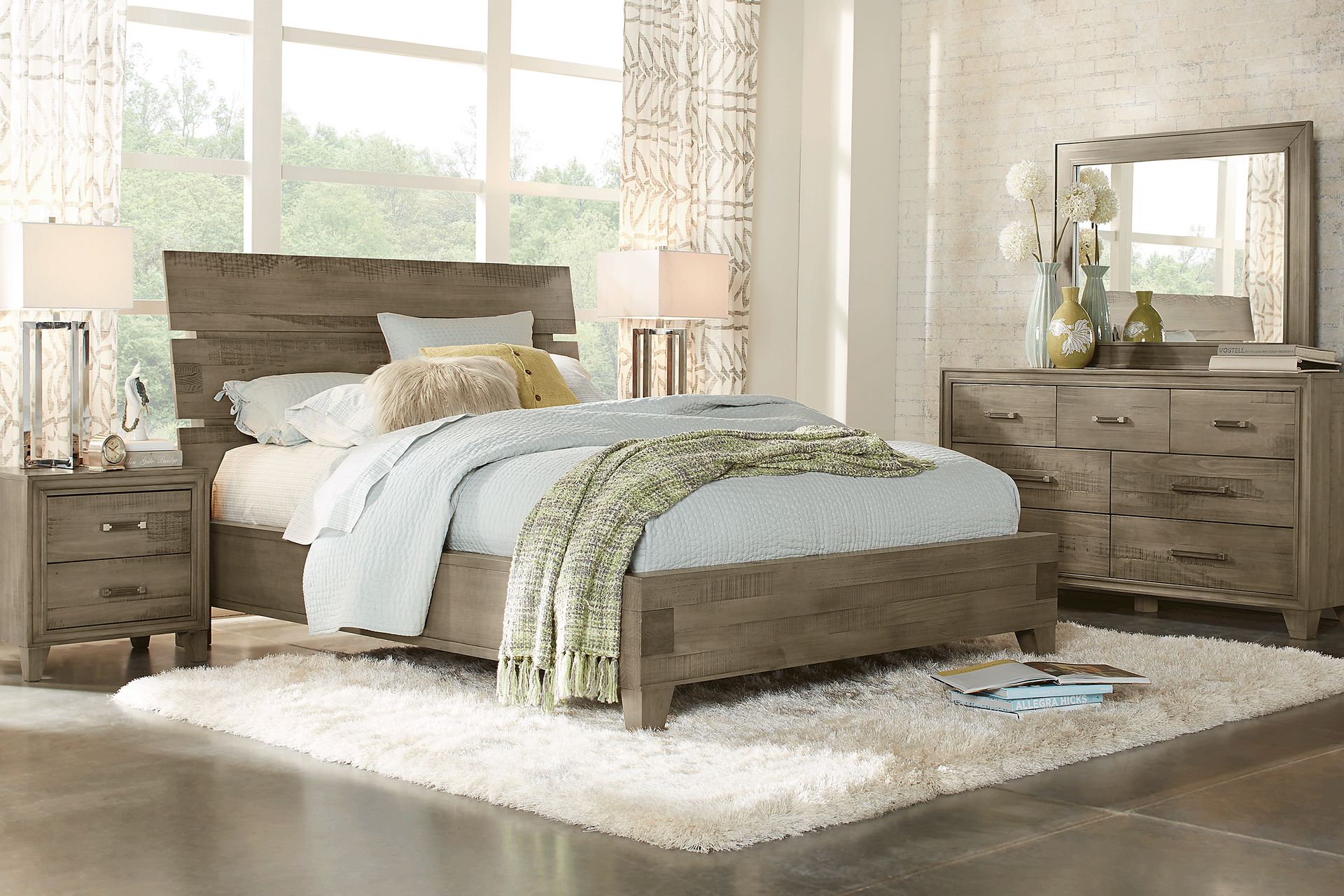 Crestwood Creek Gray 8 Pc King Panel Bedroom - Image 1