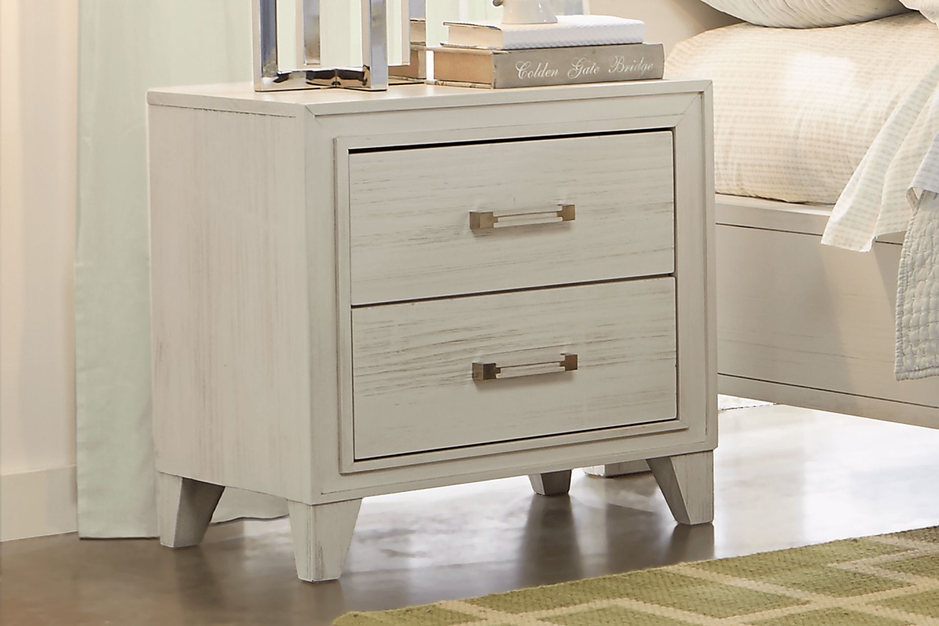 Crestwood Creek Ivory Light Wood,White Nightstand | Rooms to Go