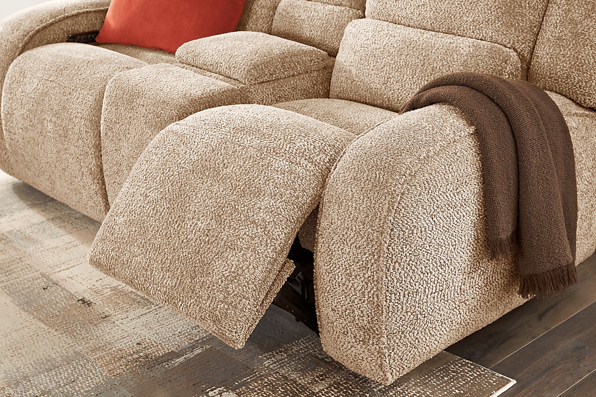 Crestwood Tan Dual Power Reclining Loveseat - Image 4