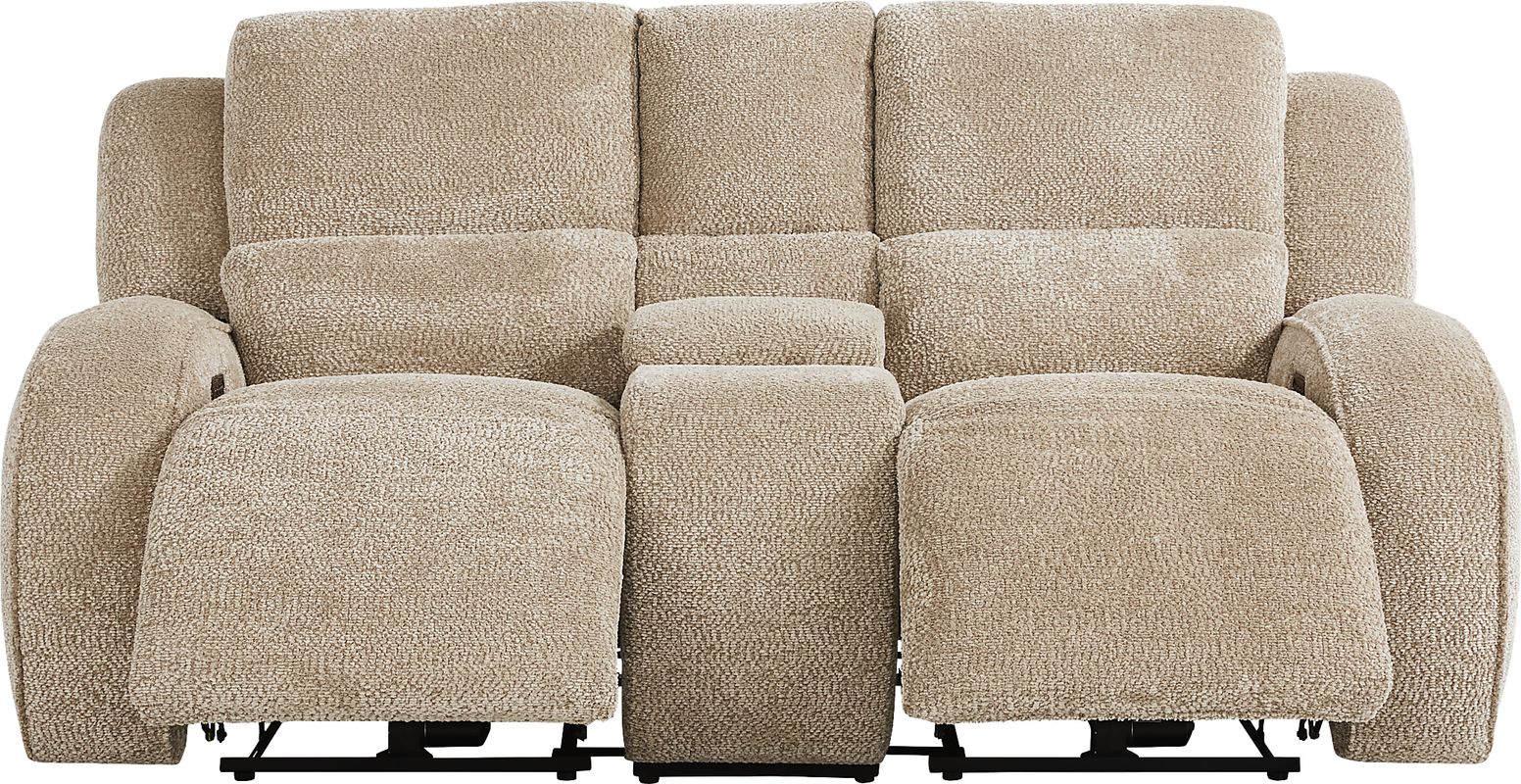 Crestwood Tan Dual Power Reclining Loveseat