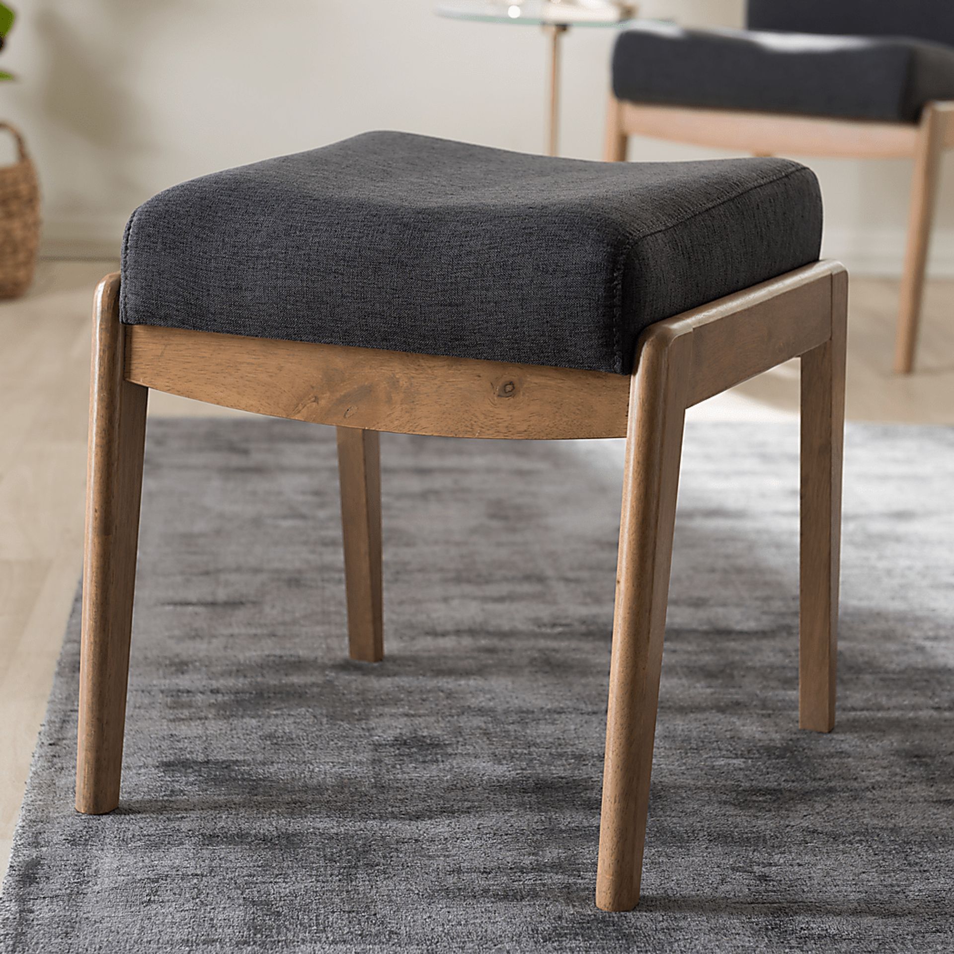 Creswell Gray Ottoman - Image 2