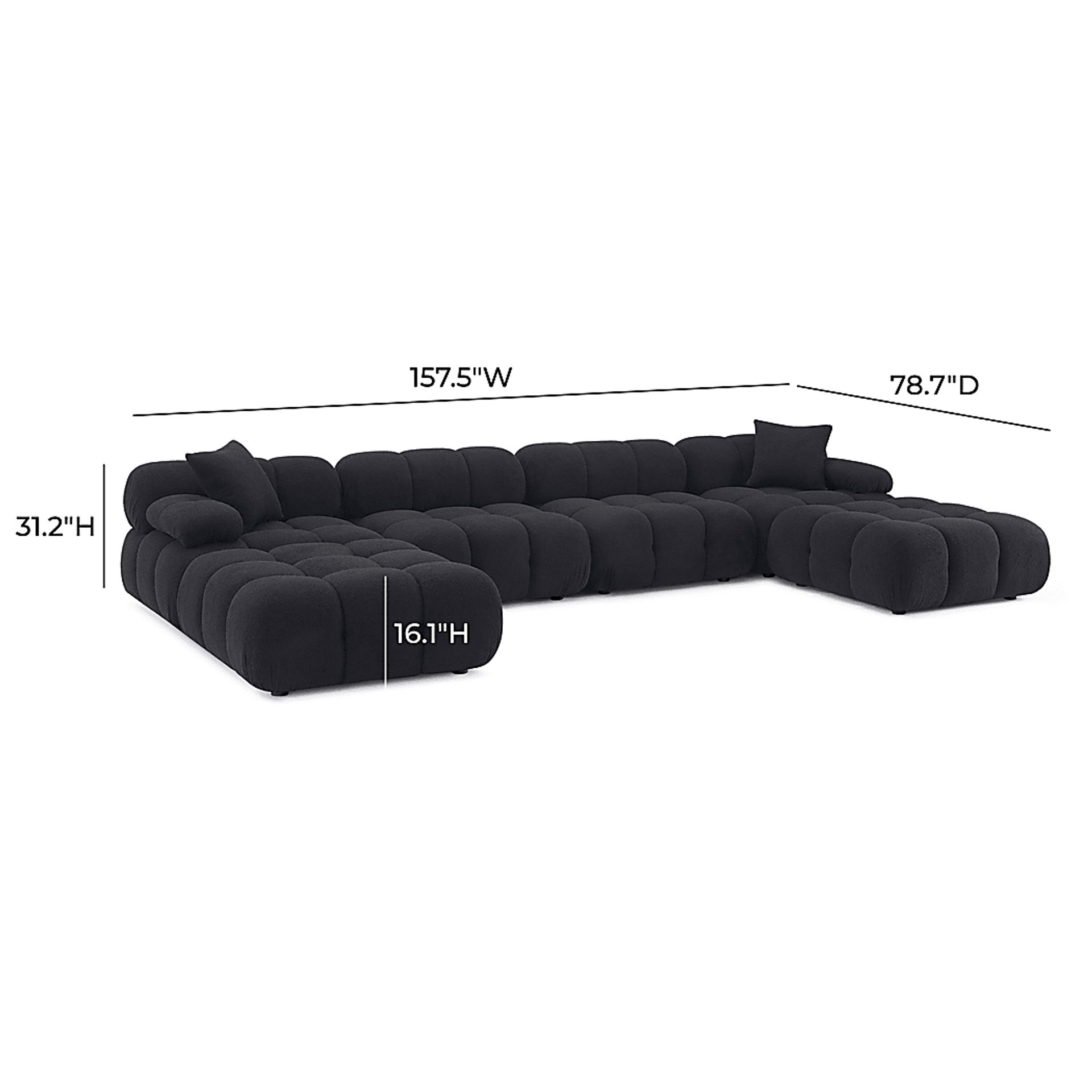 Crianza Black 6 Pc Sectional - Image 2