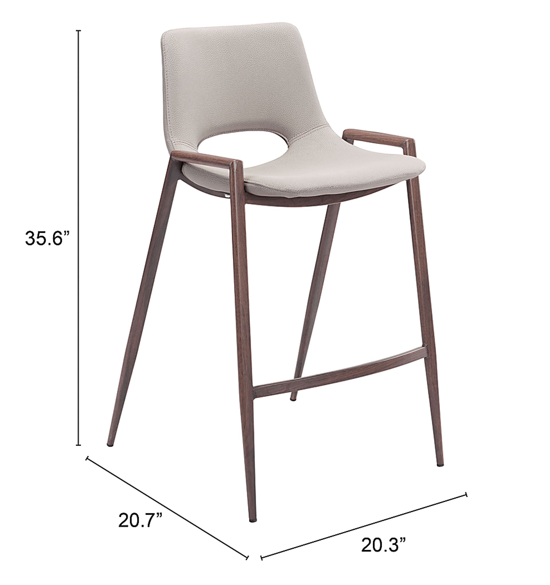 Cristway Beige Counter Stool, Set of 2 - Image 6