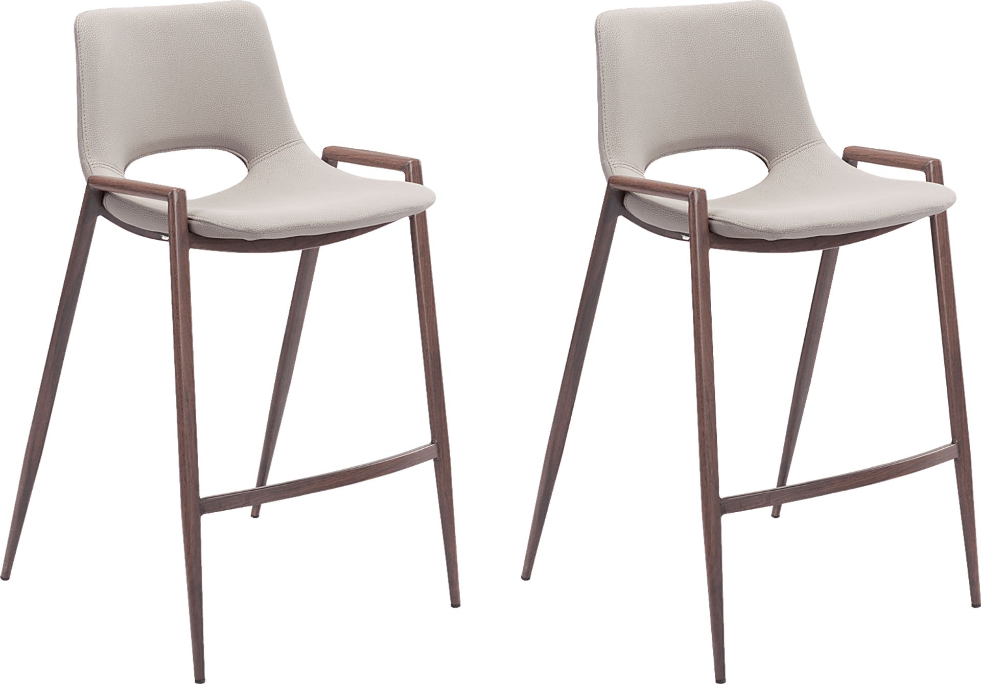 Cristway Beige Counter Stool, Set of 2 - Image 1