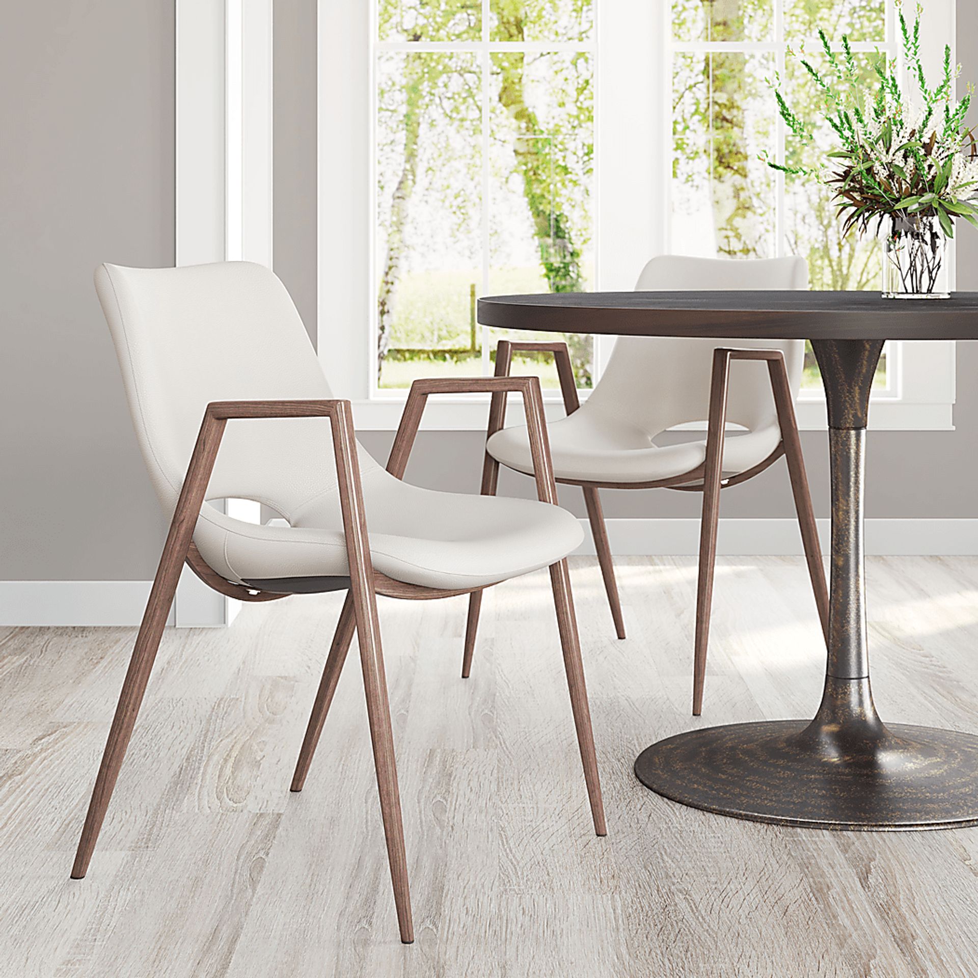 Cristway Beige Side Chair, Set of 2 - Image 2