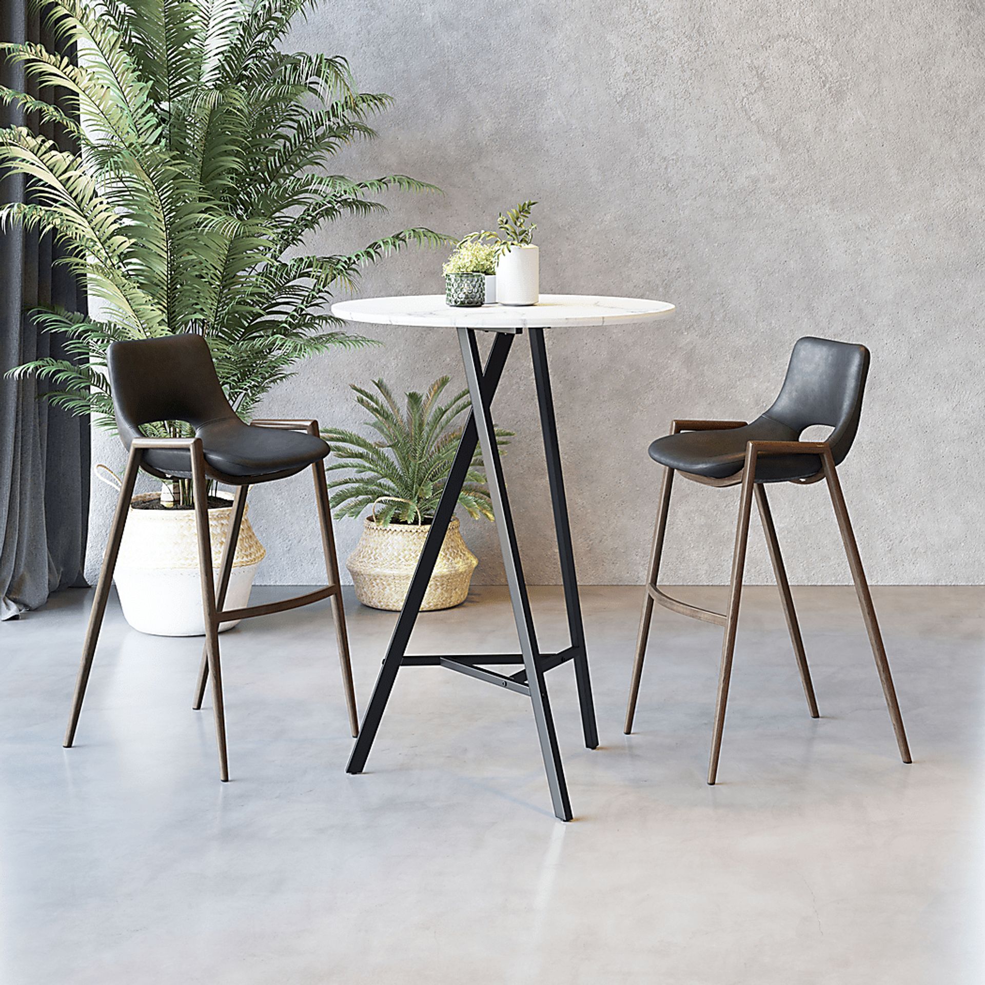 Cristway Black Barstool, Set of 2 - Image 5