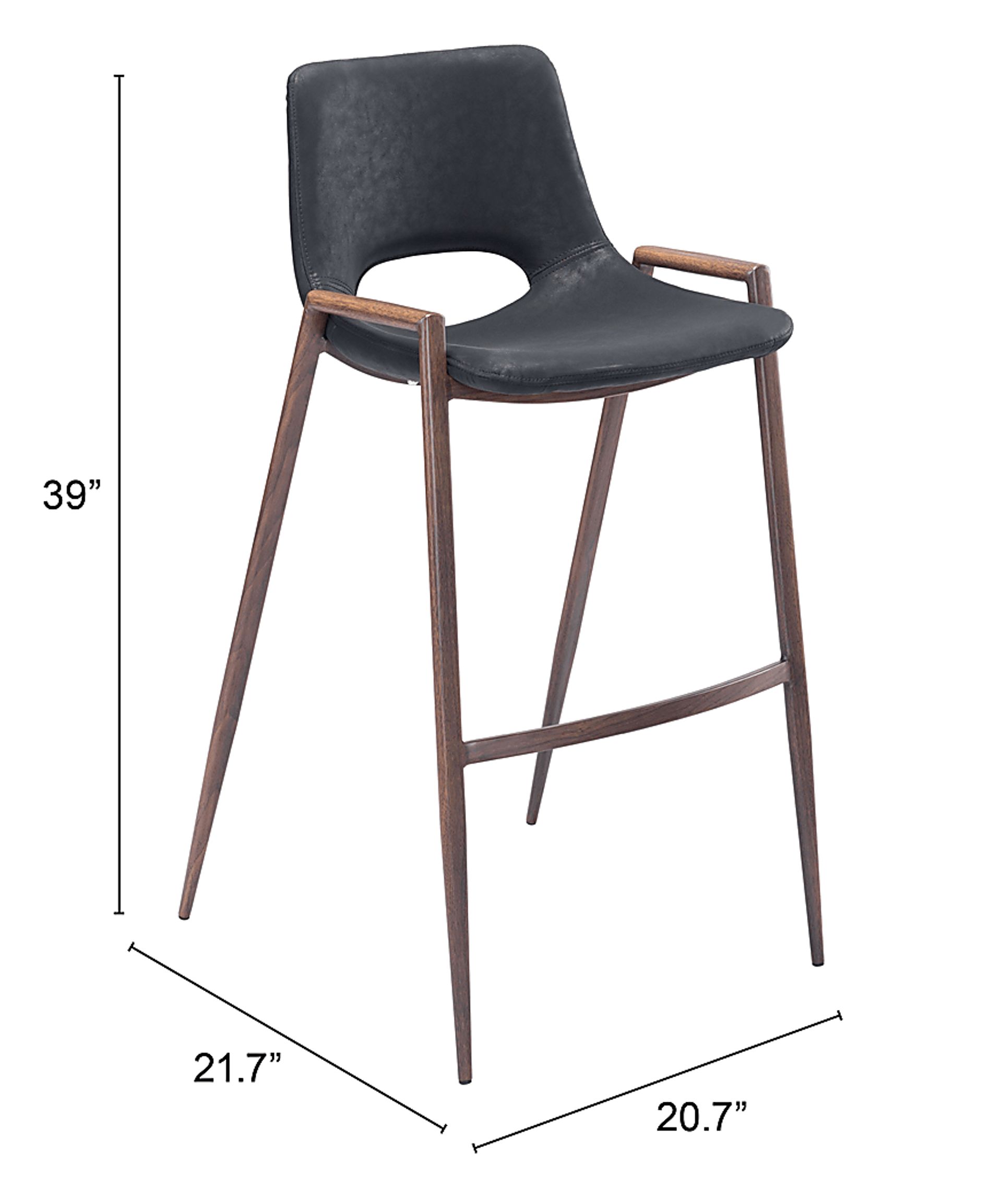 Cristway Black Barstool, Set of 2 - Image 6