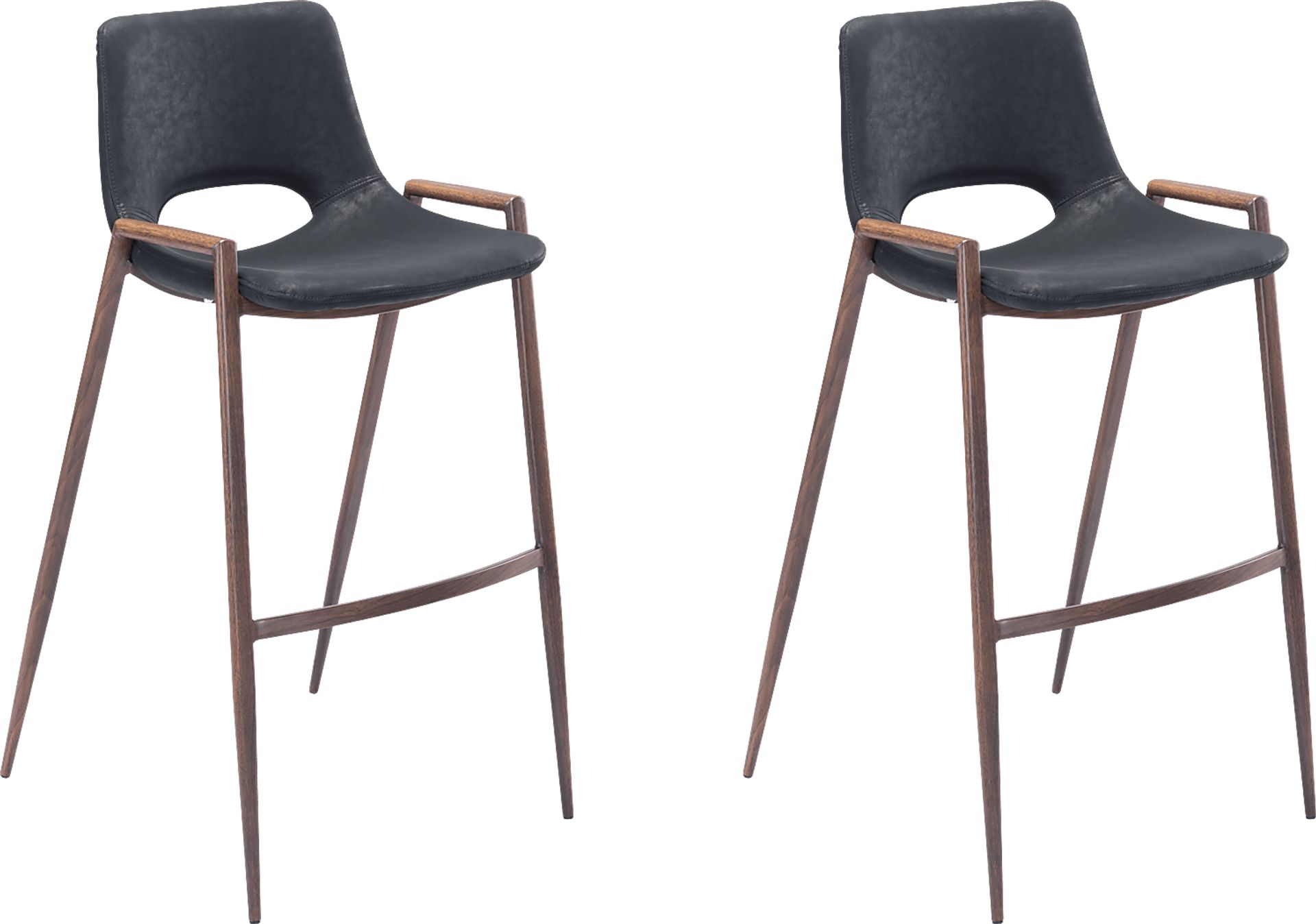 Cristway Black Barstool, Set of 2 - Image 1