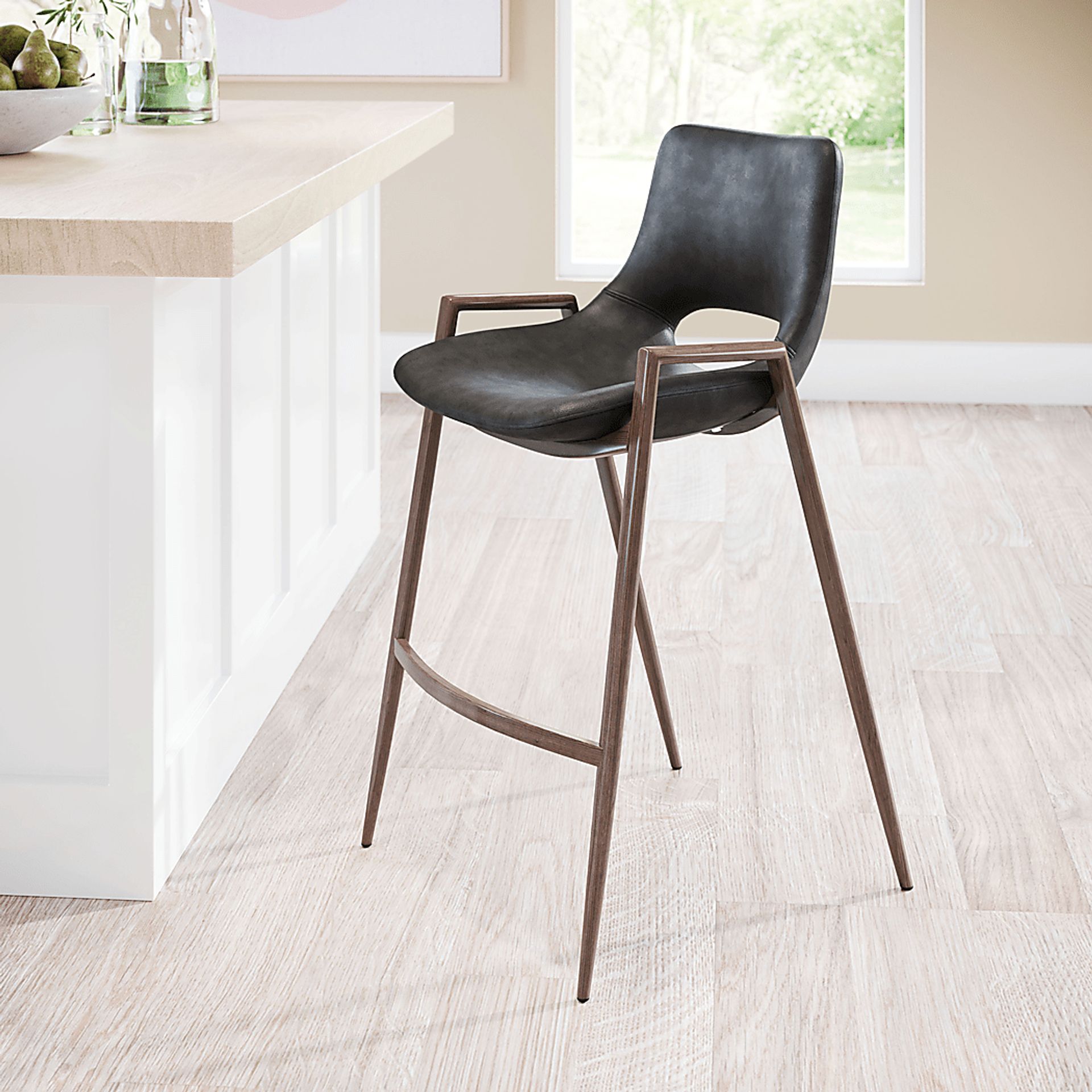 Cristway Black Counter Stool, Set of 2 - Image 2
