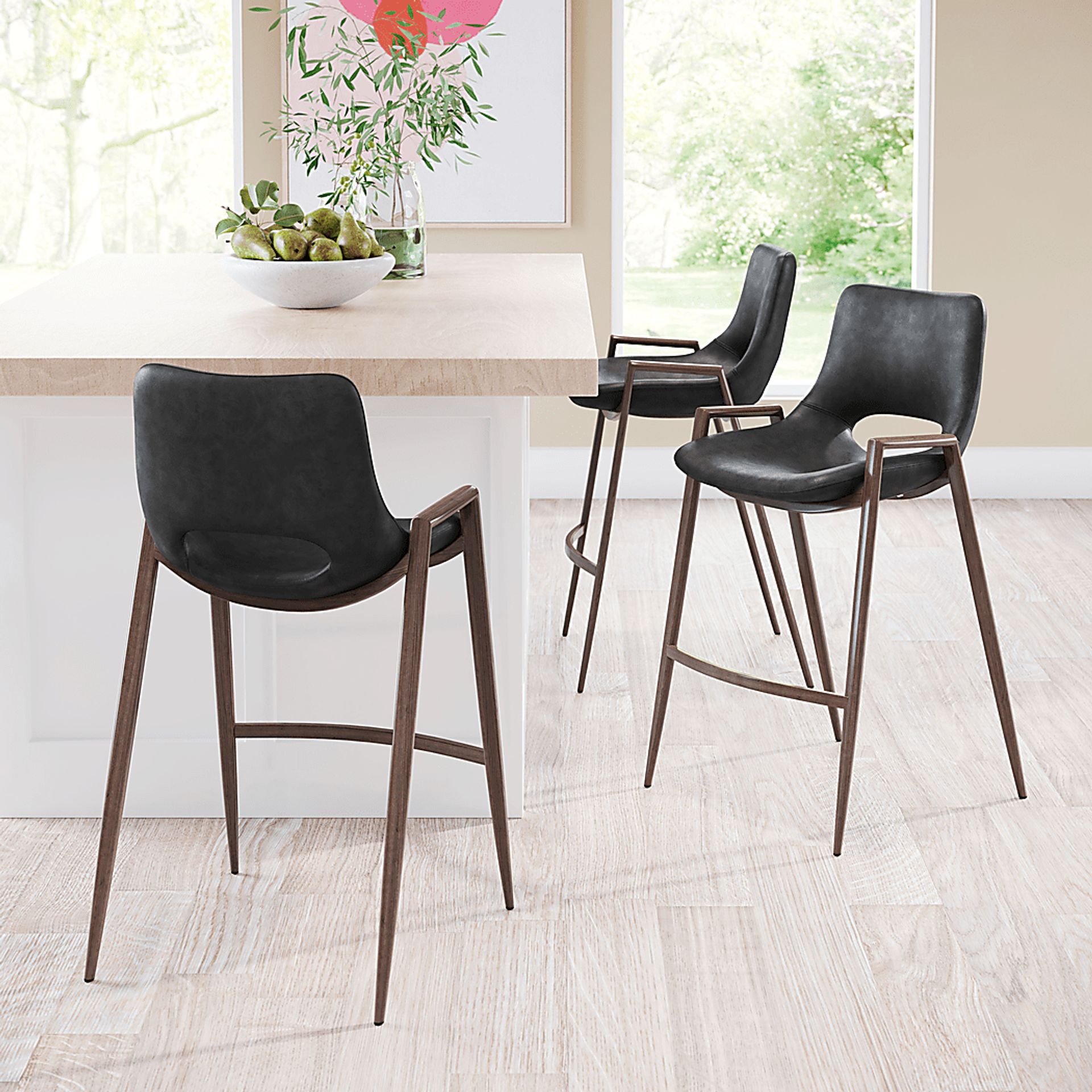 Cristway Black Counter Stool, Set of 2 - Image 5
