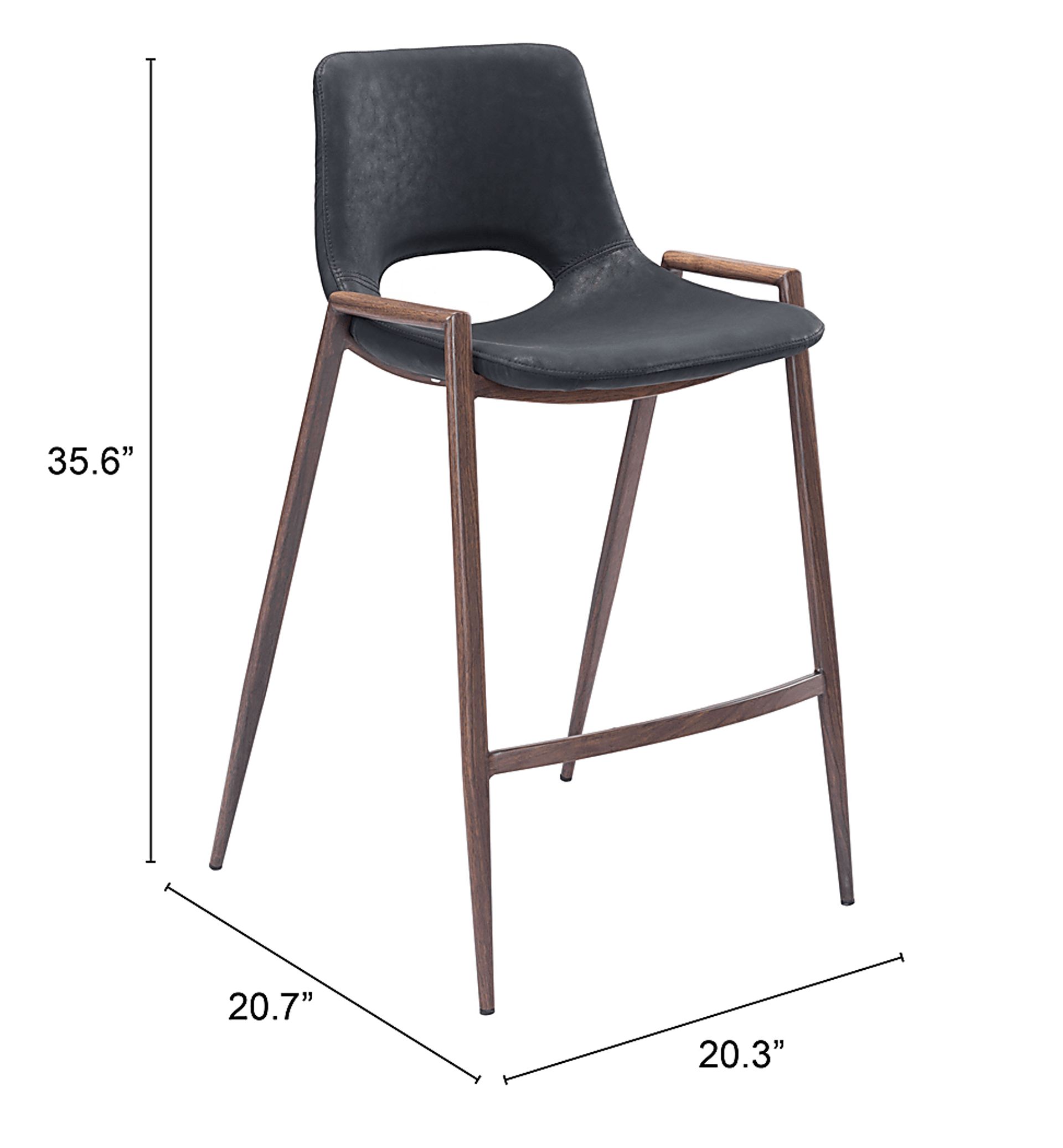 Cristway Black Counter Stool, Set of 2 - Image 6
