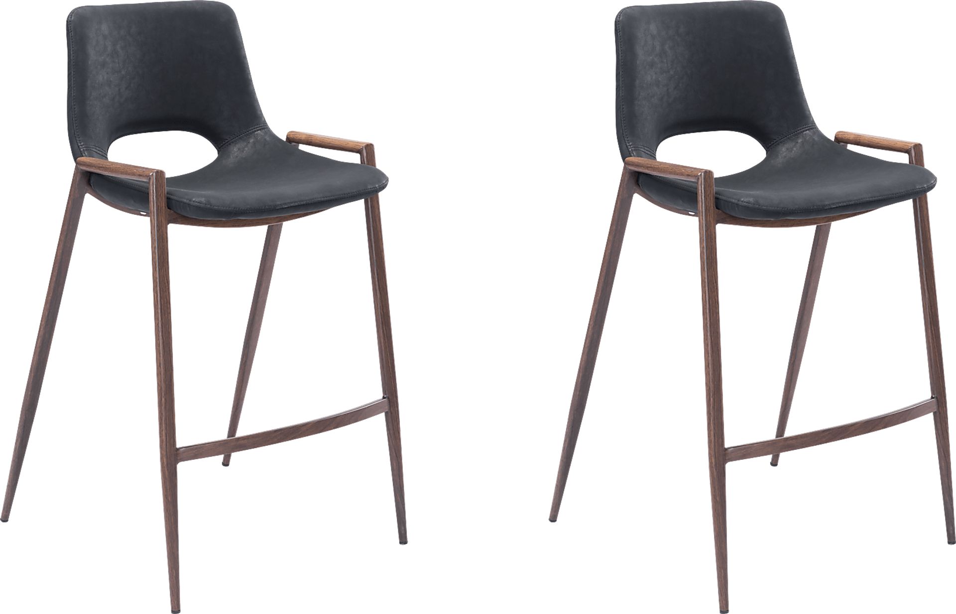 Cristway Black Counter Stool, Set of 2 - Image 1