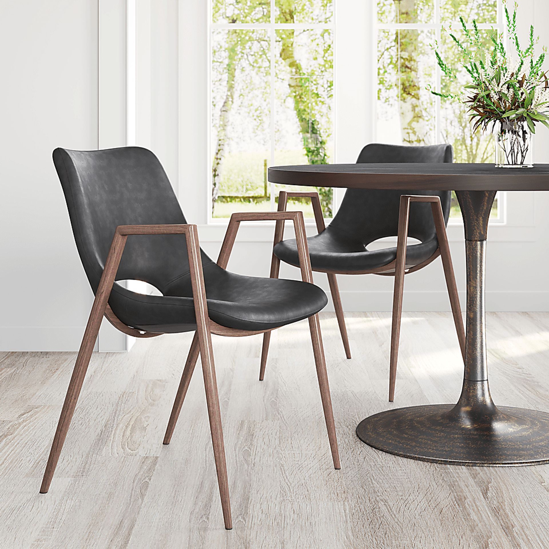 Cristway Black Side Chair, Set of 2 - Image 2