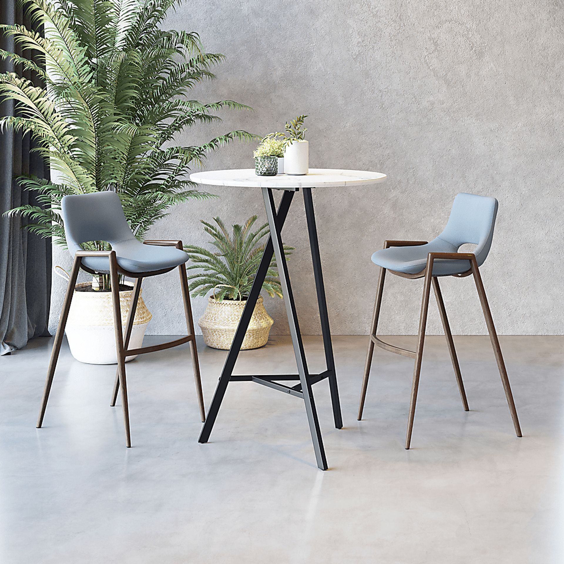 Cristway Gray Barstool, Set of 2 - Image 5