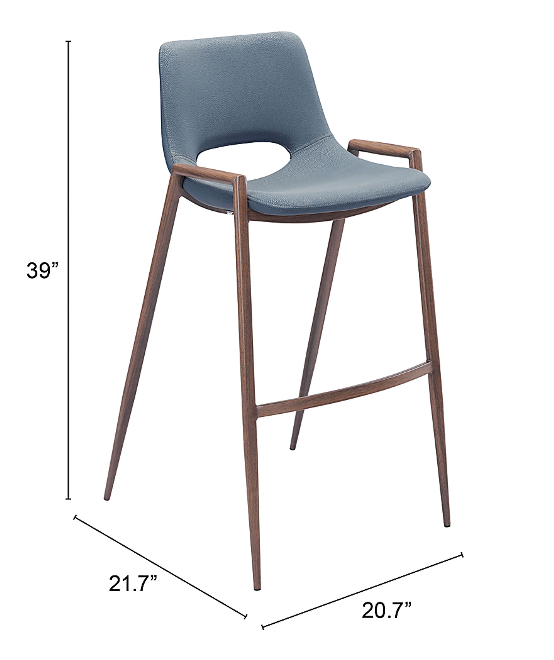 Cristway Gray Barstool, Set of 2 - Image 6