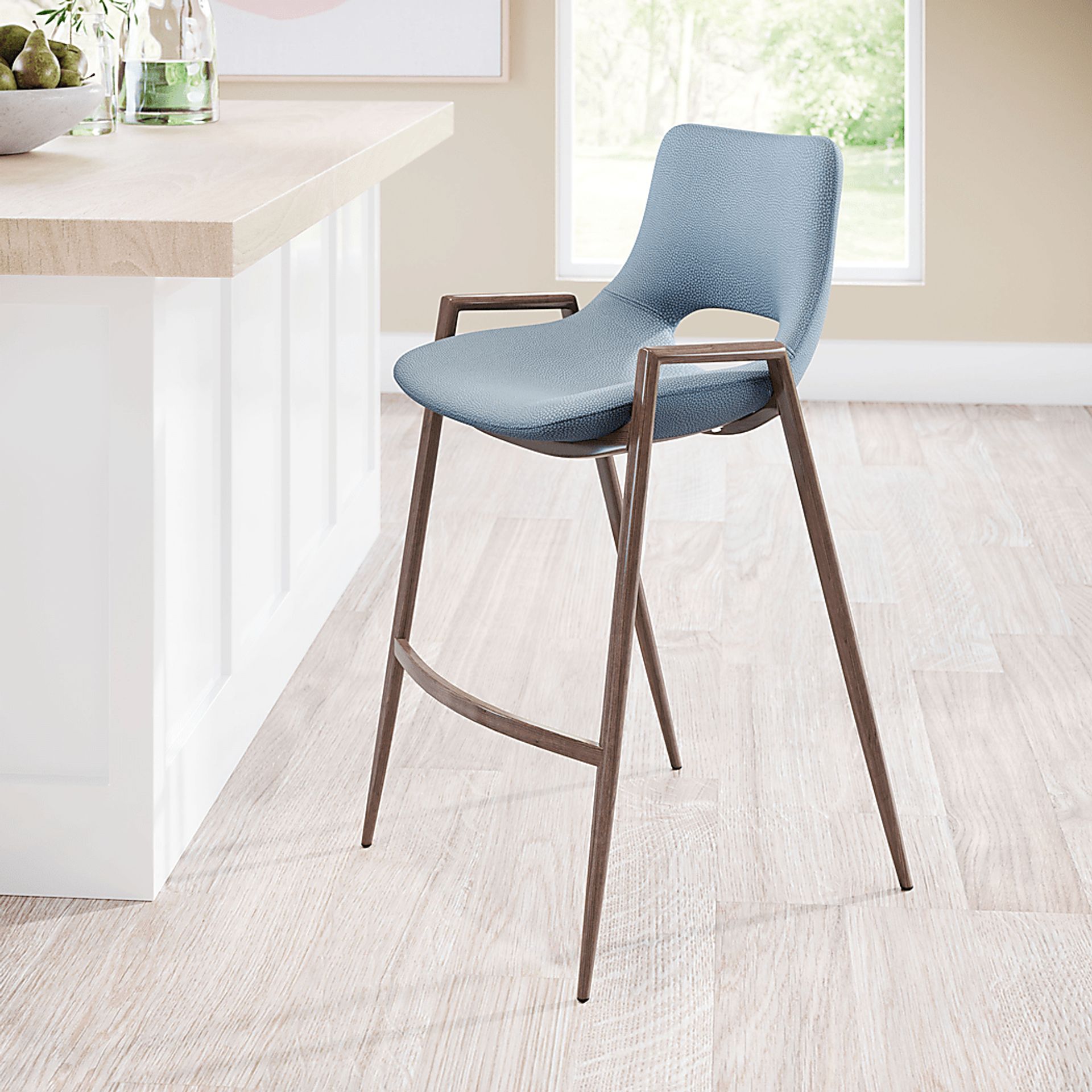 Cristway Gray Counter Stool, Set of 2 - Image 2